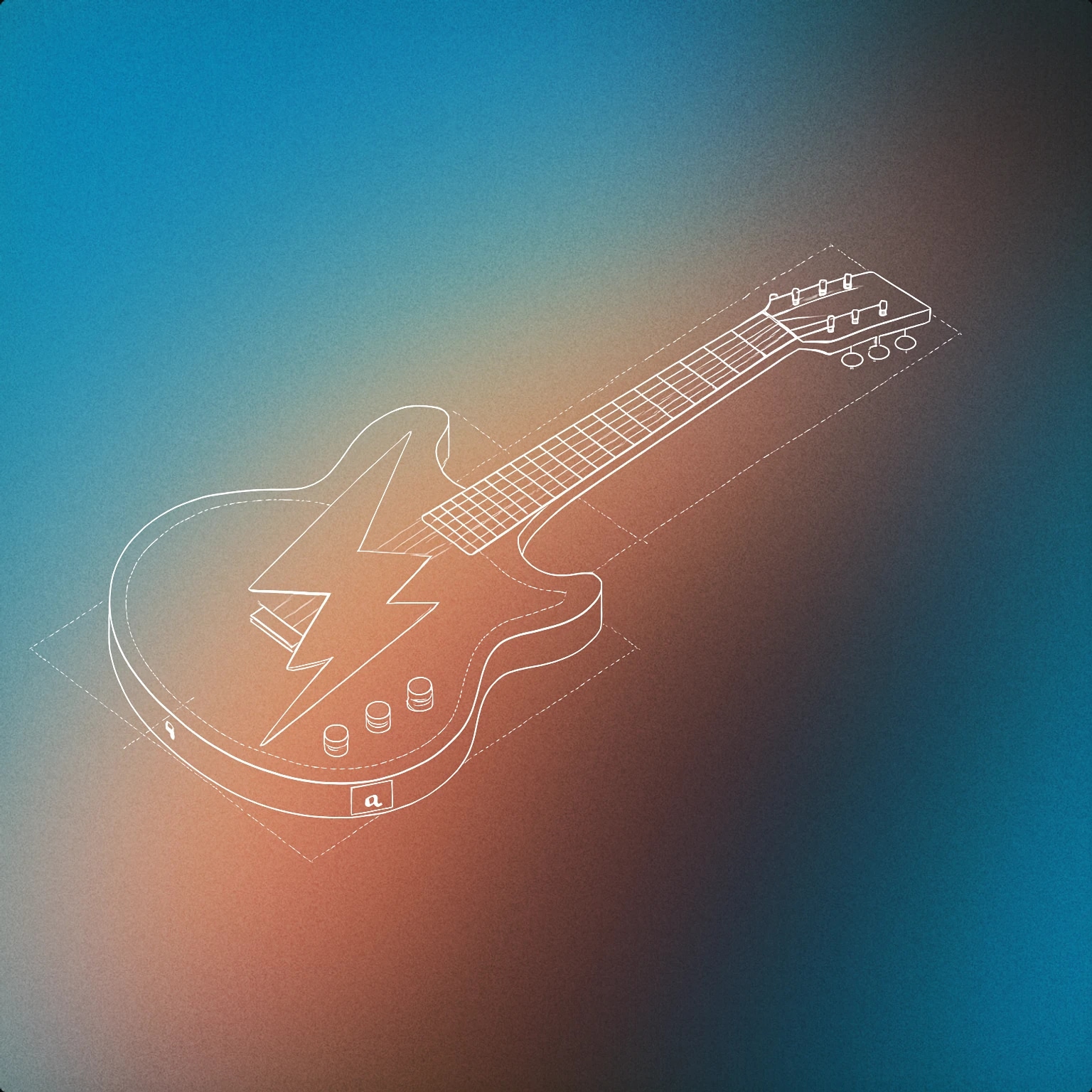 Cover of A stylized electric guitar body with a bold jagged lightning bolt cutout in the center for Electric Spark sound effects