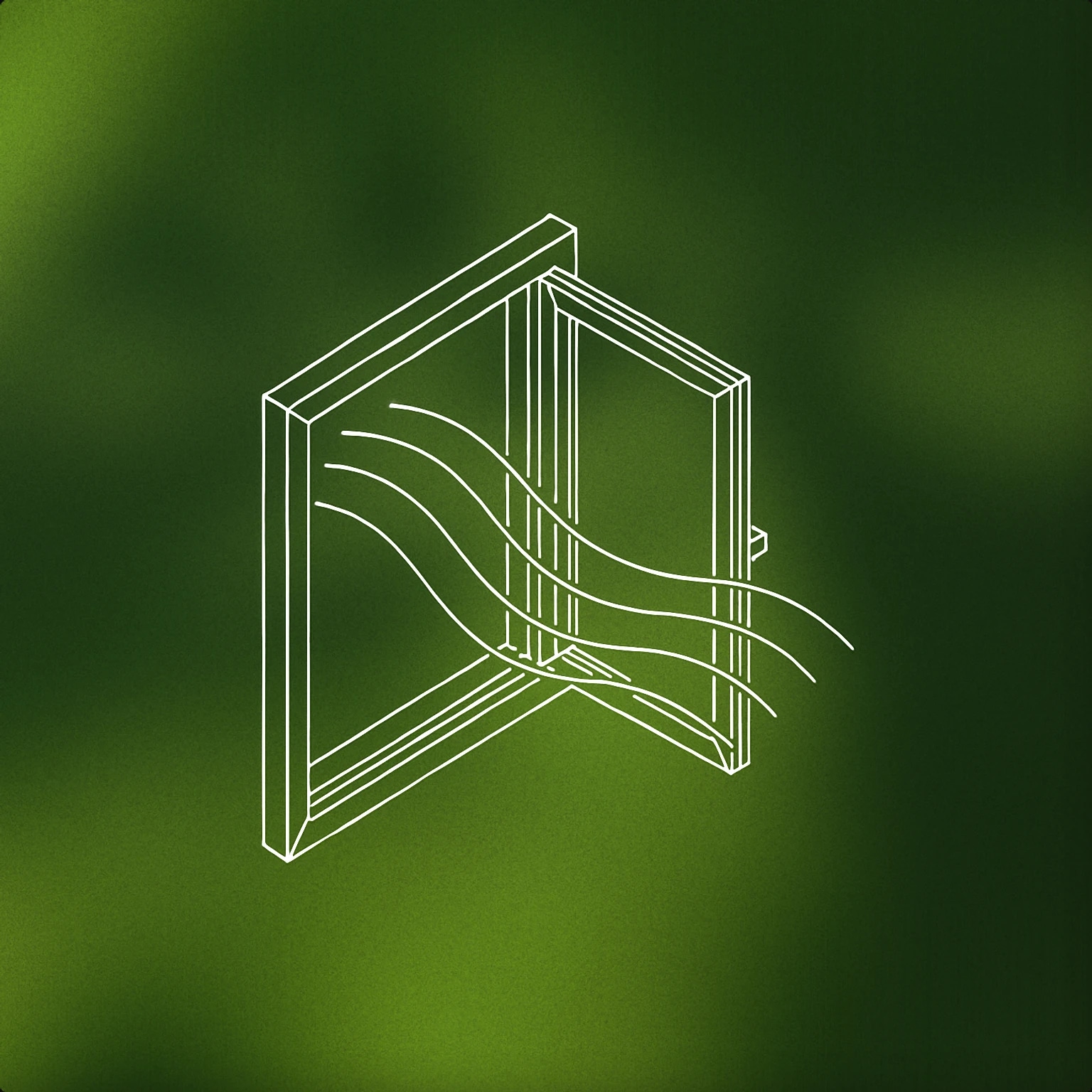 Cover of open window with visible air flow lines passing through for Outside sound effects