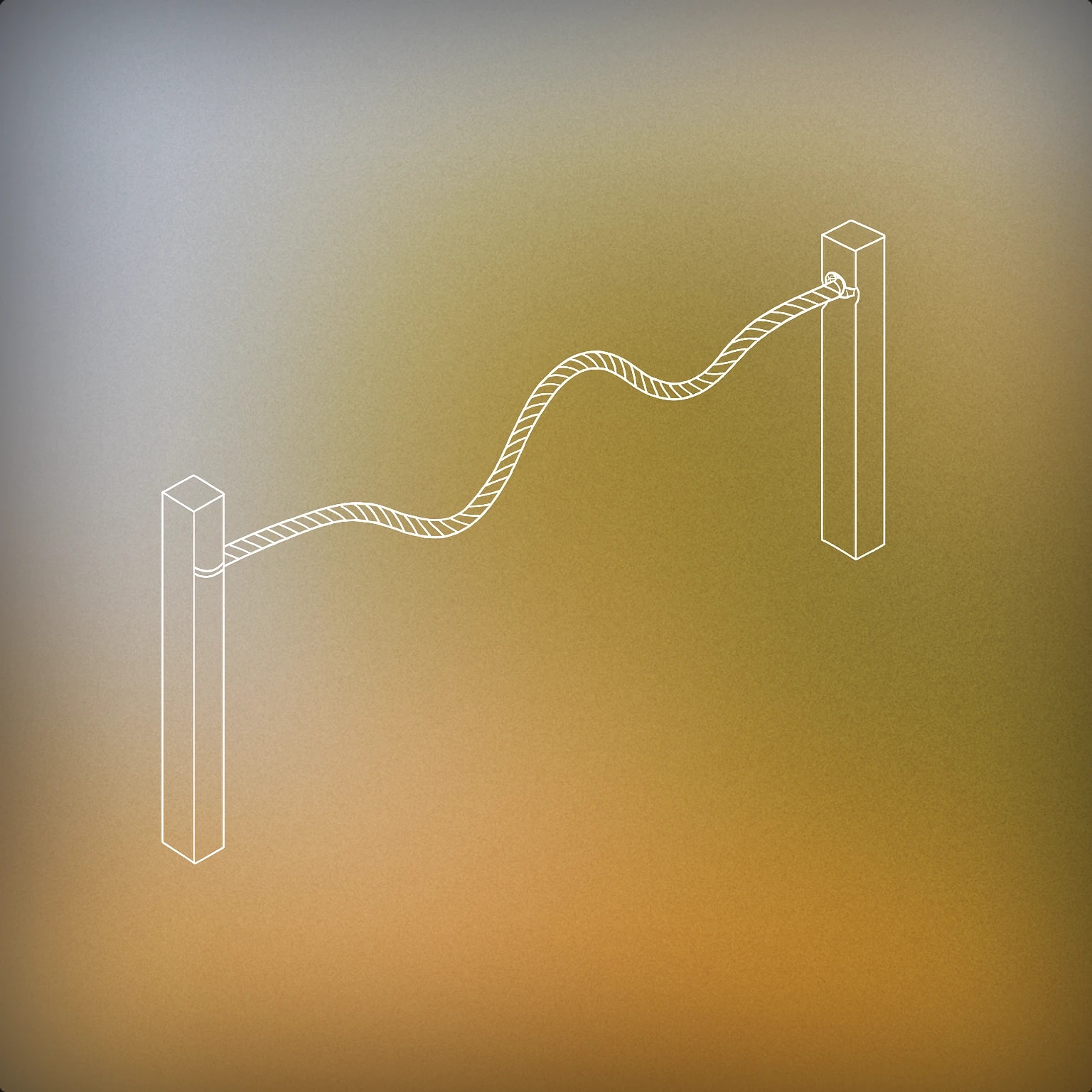 Cover of A taut rope suspended between two vertical posts, with a single visible wave traveling along its length for Rope Movement sound effects