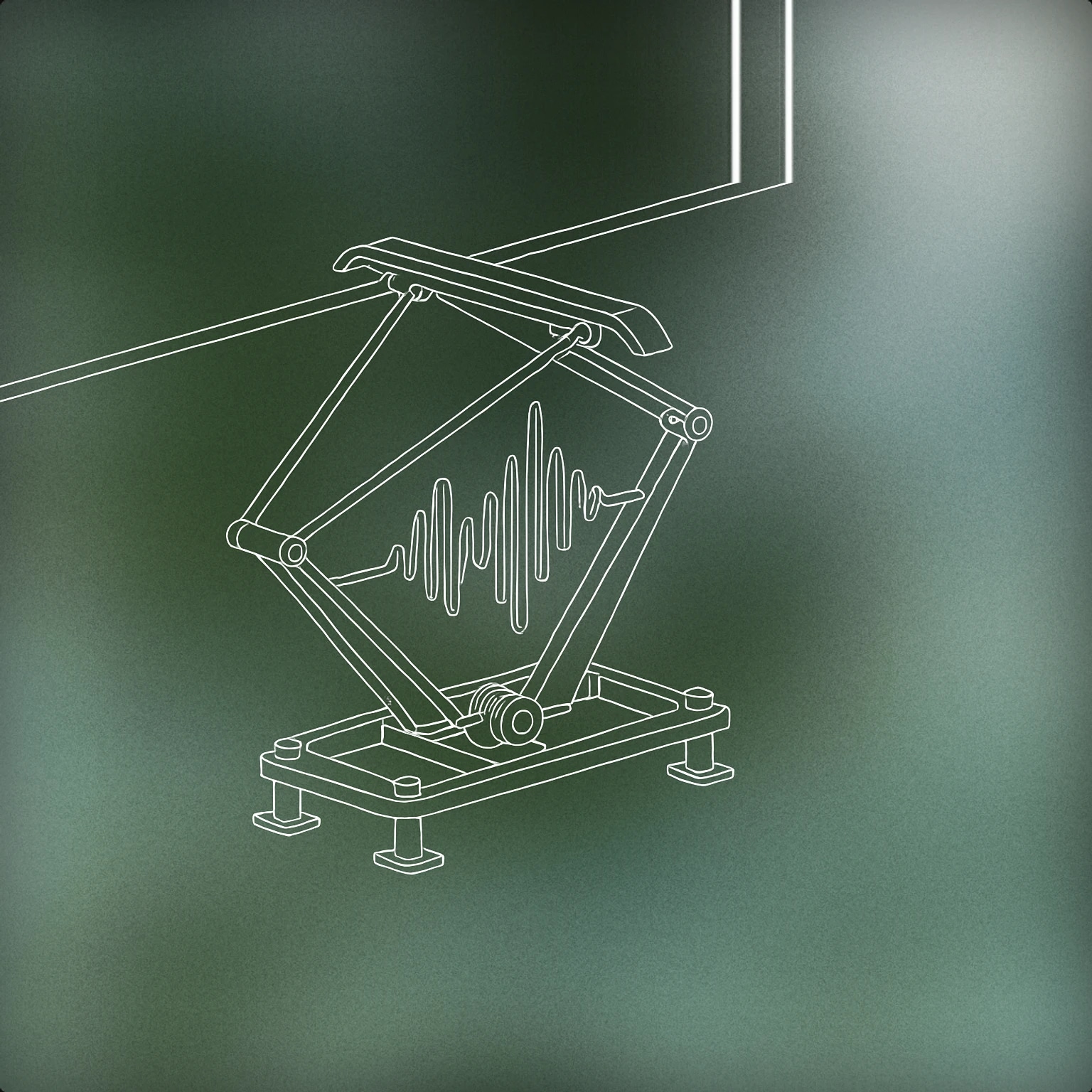 Cover of tram pantograph with stylized soundwave integrated into its frame for Tram sound effects