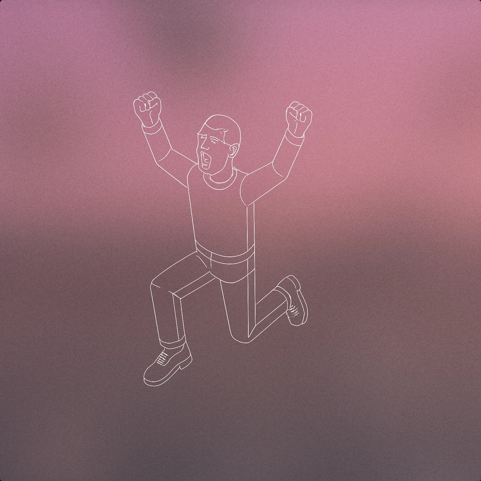 Cover of a stylized jumping figure with arms raised and a wide open mouth for Yippee sound effects