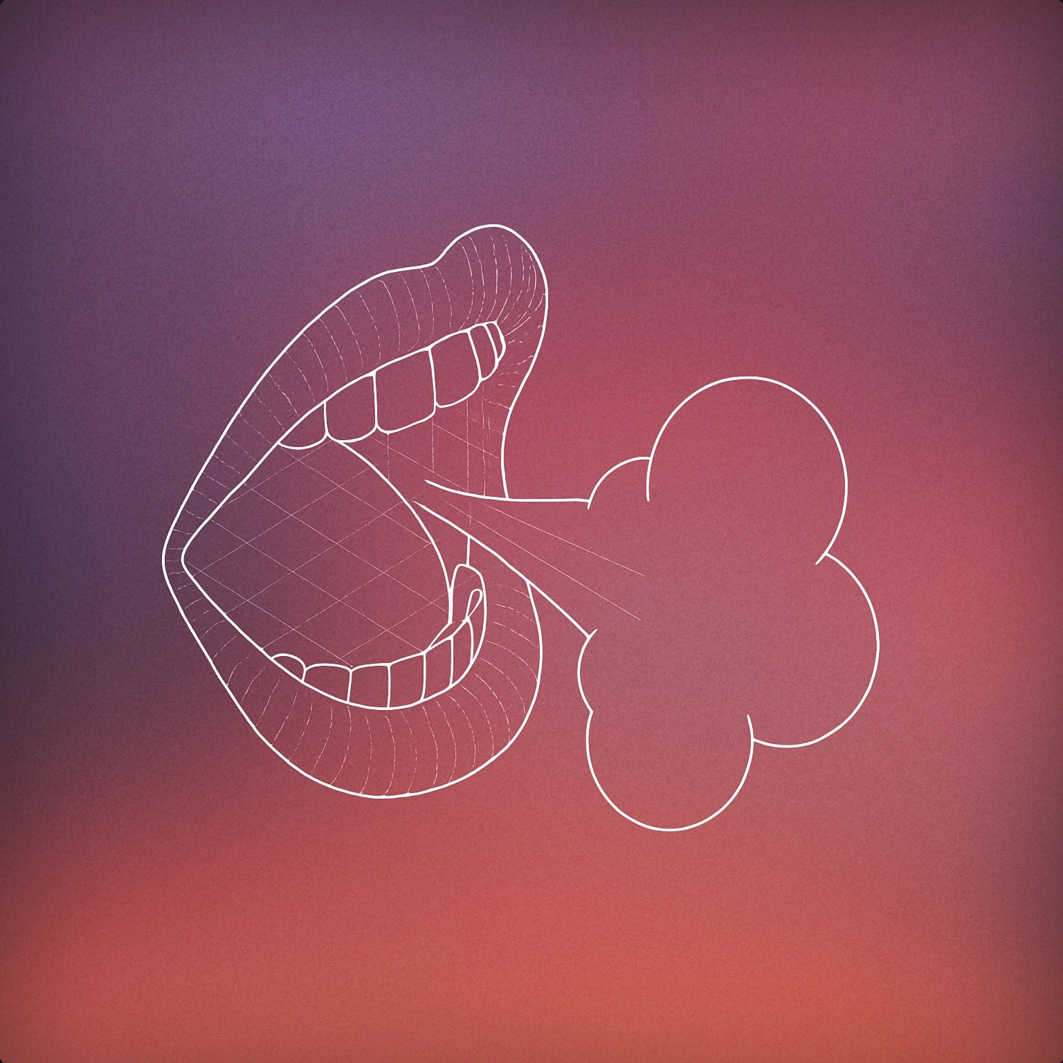 Cover of a stylized open mouth with a visible puff of air emerging for Cough sound effects