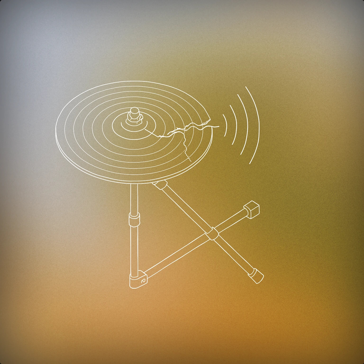 Cover of A cracked cymbal with a visible vibration line emanating from the point of impact for Impact sound effects