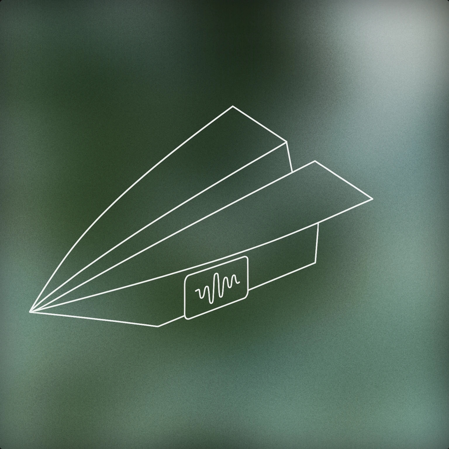 Cover of paper plane with a soundwave symbol embossed on its side for Messenger sound effects
