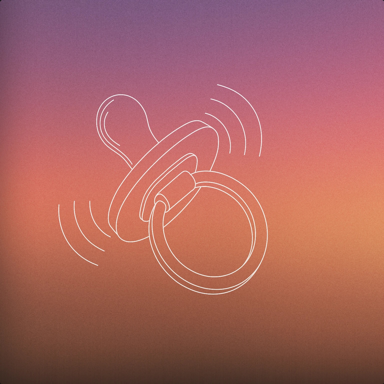 Cover of a pacifier with subtle soundwave lines emanating from it for Baby Laughing sound effects