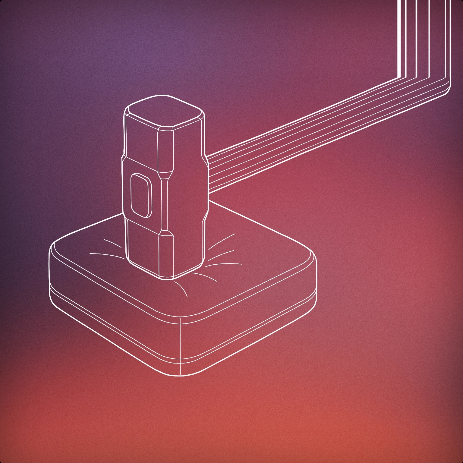 Cover of large mallet striking a thick padded surface for Low Thud sound effects