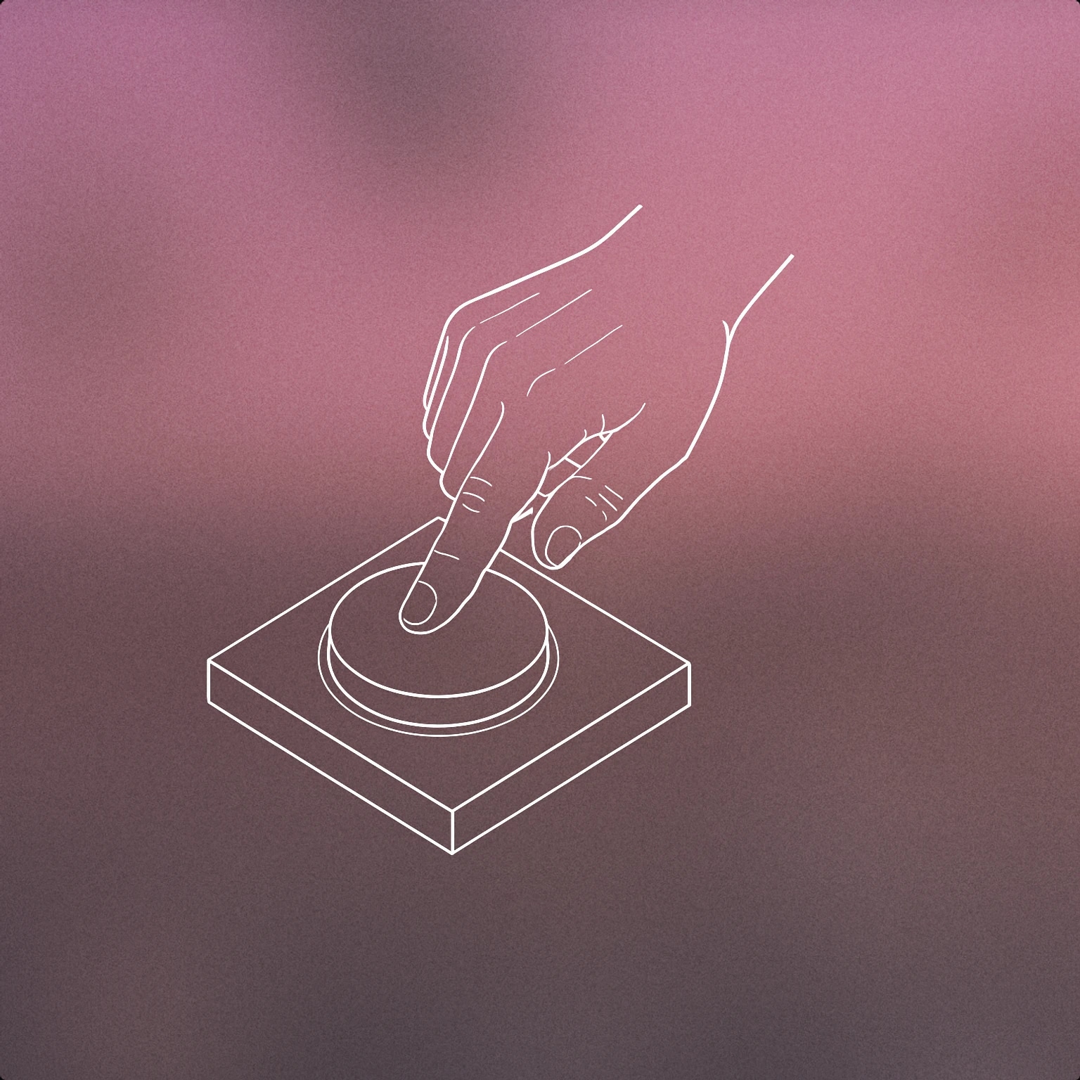 Cover of a hand pressing down on a large, flat button for Stop sound effects