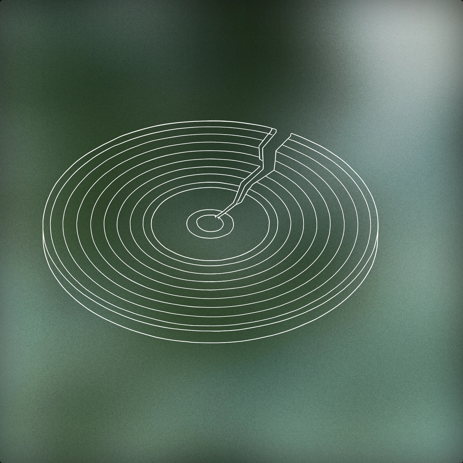 Cover of a broken vinyl record with a visible crack through its center for Ooh Noo sound effects