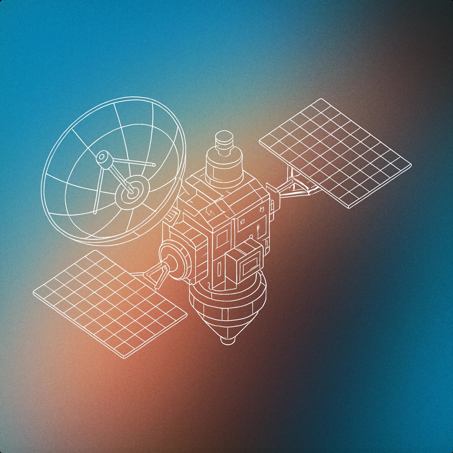 Cover of Futuristic communication satellite with a large parabolic antenna dish and minimal surface details for Space Ship sound effects