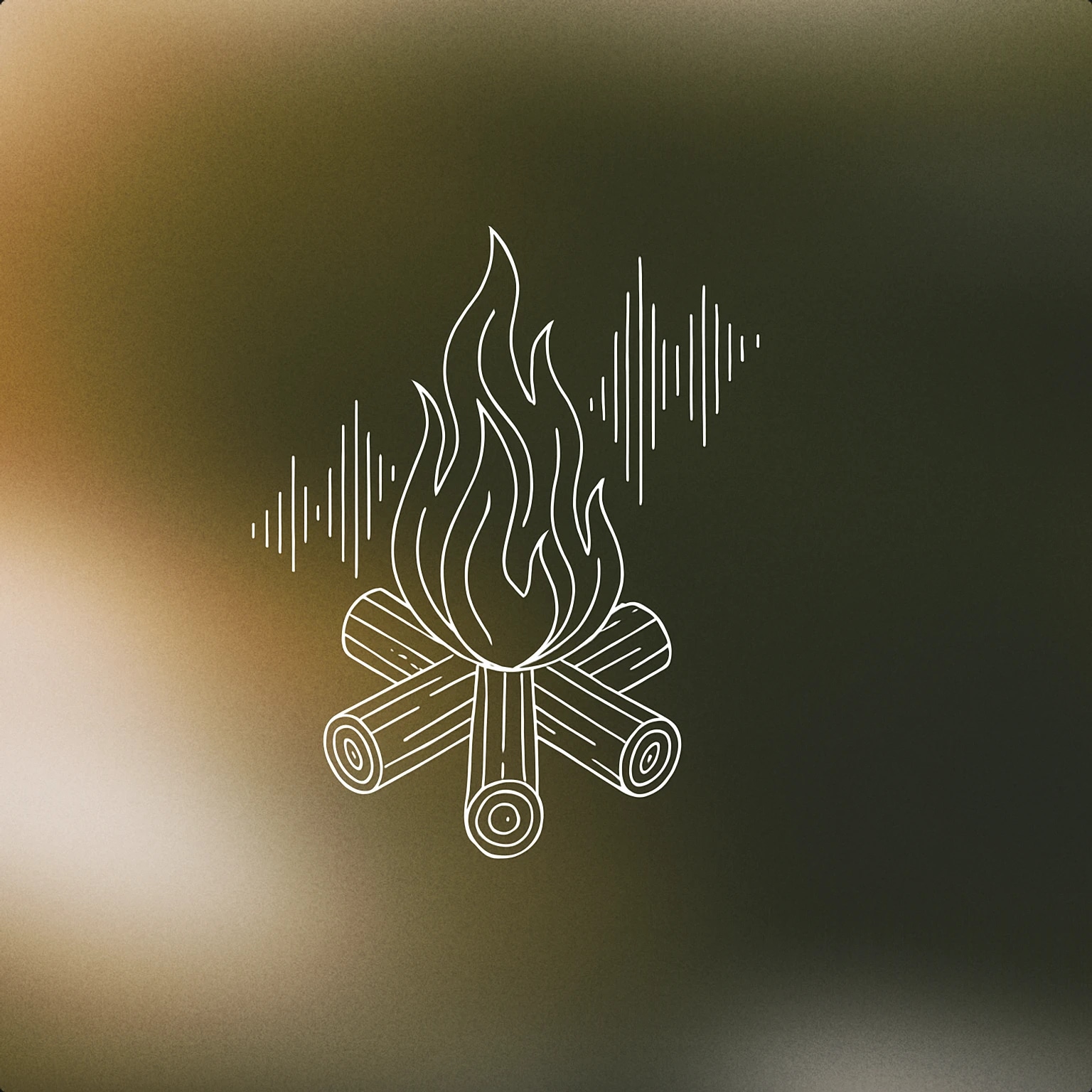 Cover of A single crackling campfire with stylized soundwave patterns rising from the flames for Fire Sound sound effects