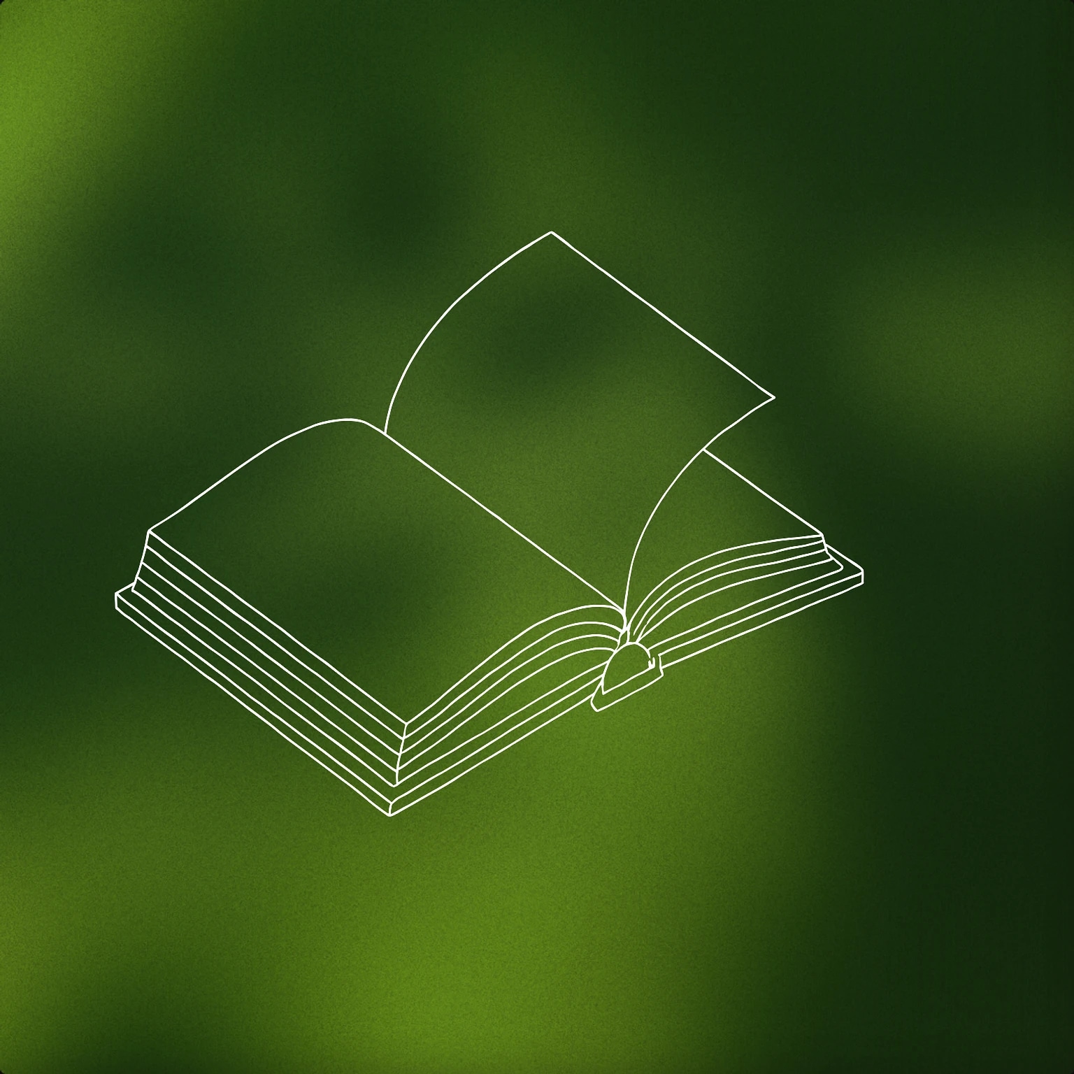 Cover of an open book with one page mid-flip, forming a gentle arc above the rest of the pages for Page Flip sound effects