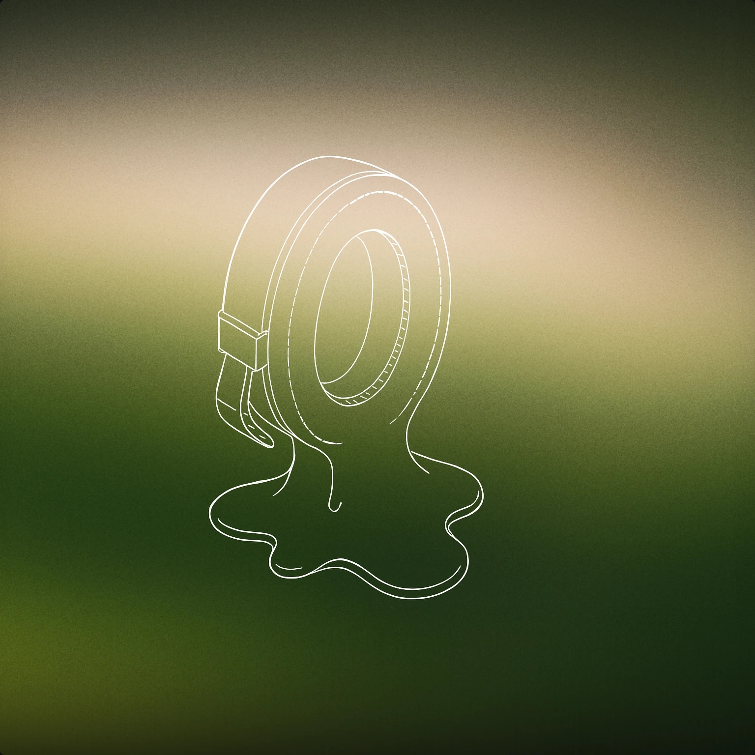 Cover of A large, single headphone earpad that is partially melting and forming a smooth, dripping blob at its base for Goo sound effects