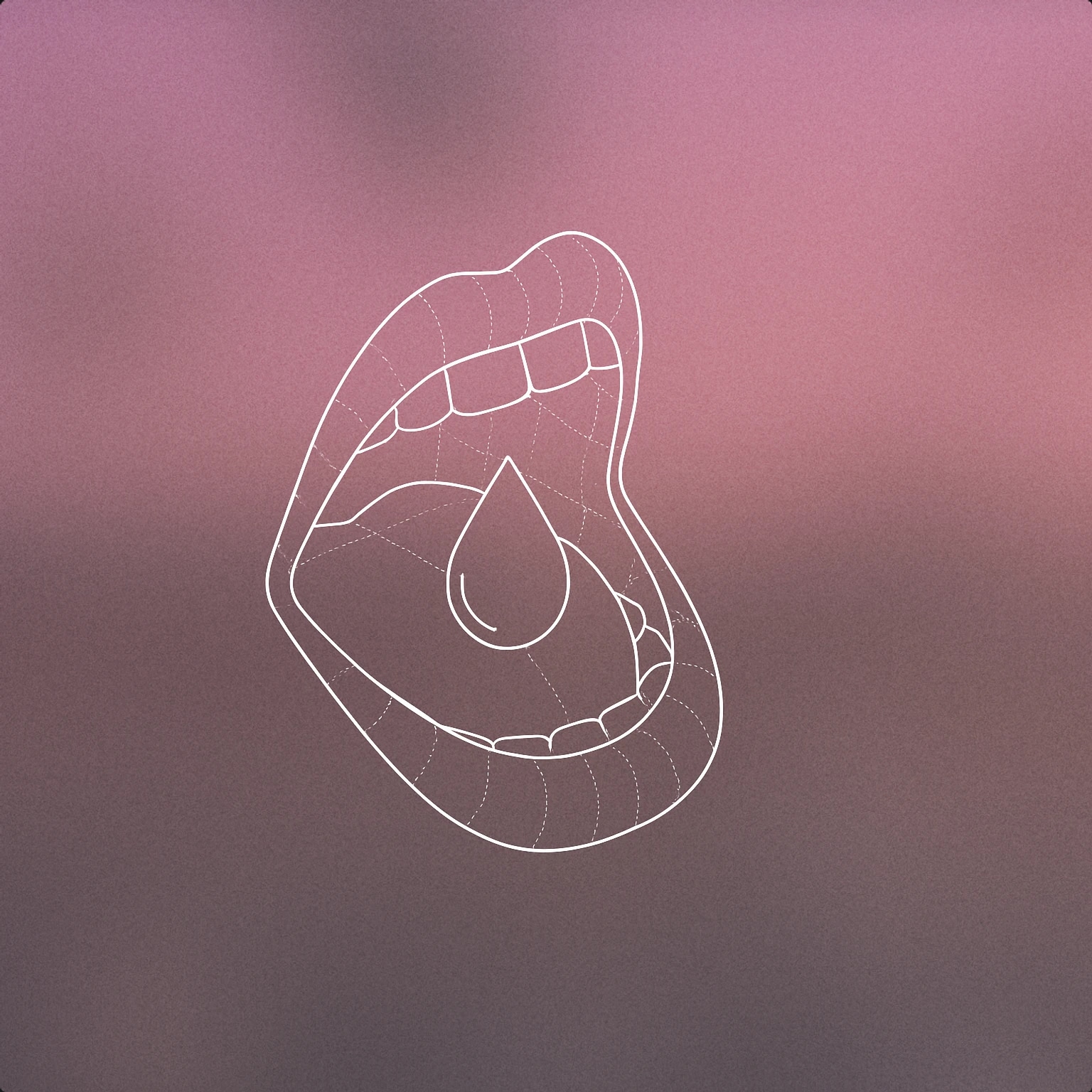 Cover of A stylized open mouth with a single liquid droplet inside for Gulp sound effects