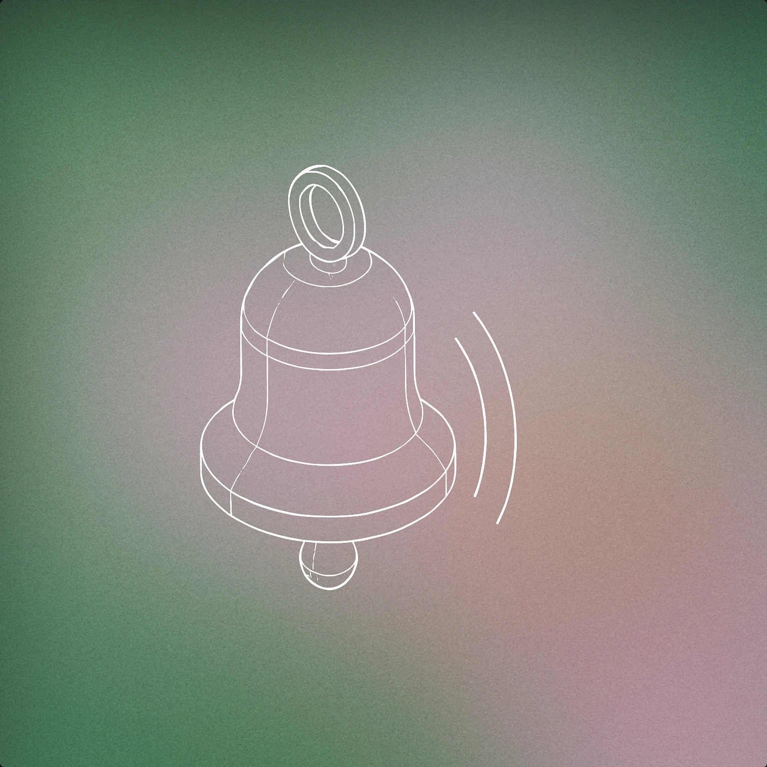 Cover of a single bell with a subtle vibration mark for Notification sound effects