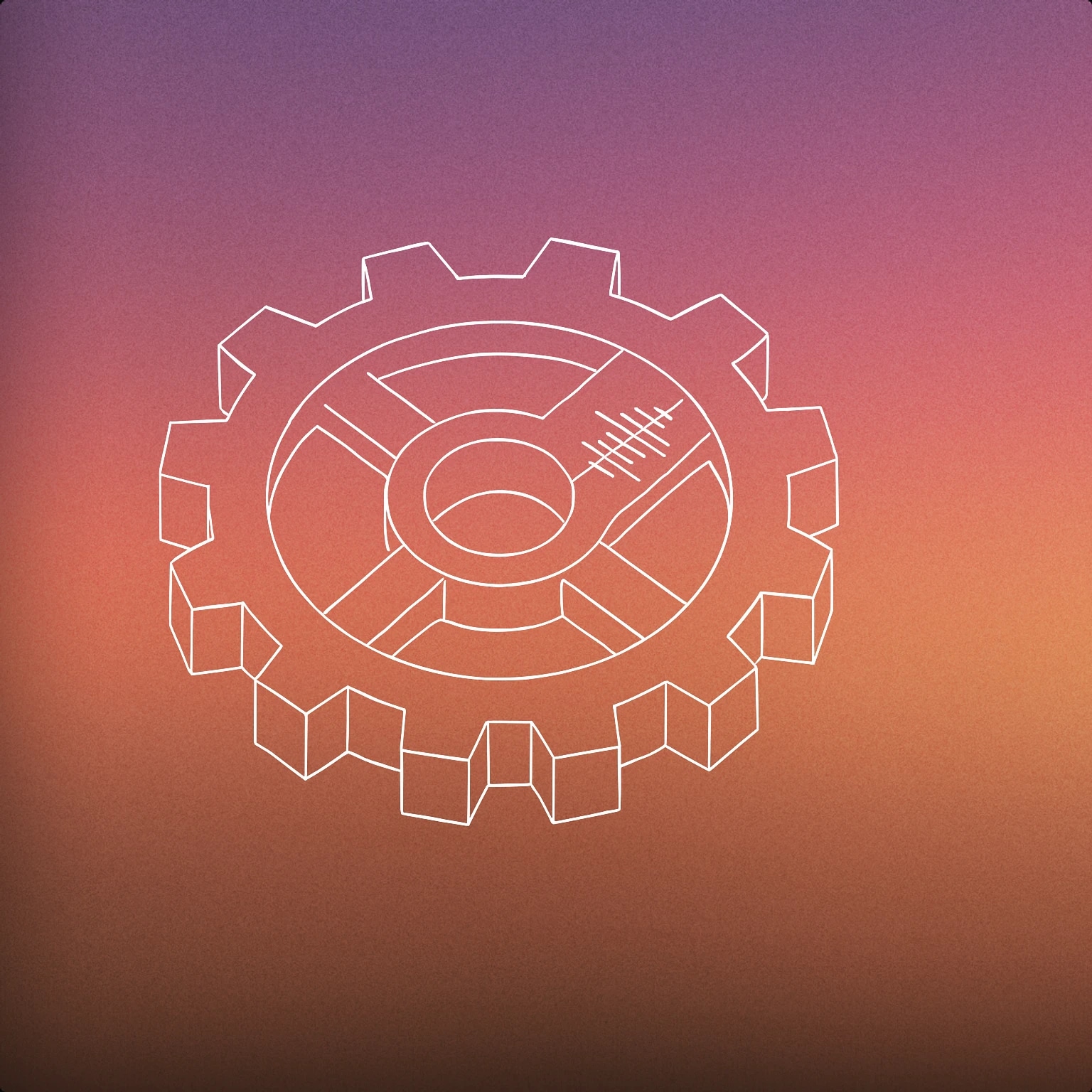 Cover of A stylized mechanical gear with a central hole, featuring a single embedded soundwave pattern etched along one of its spokes for Gears sound effects