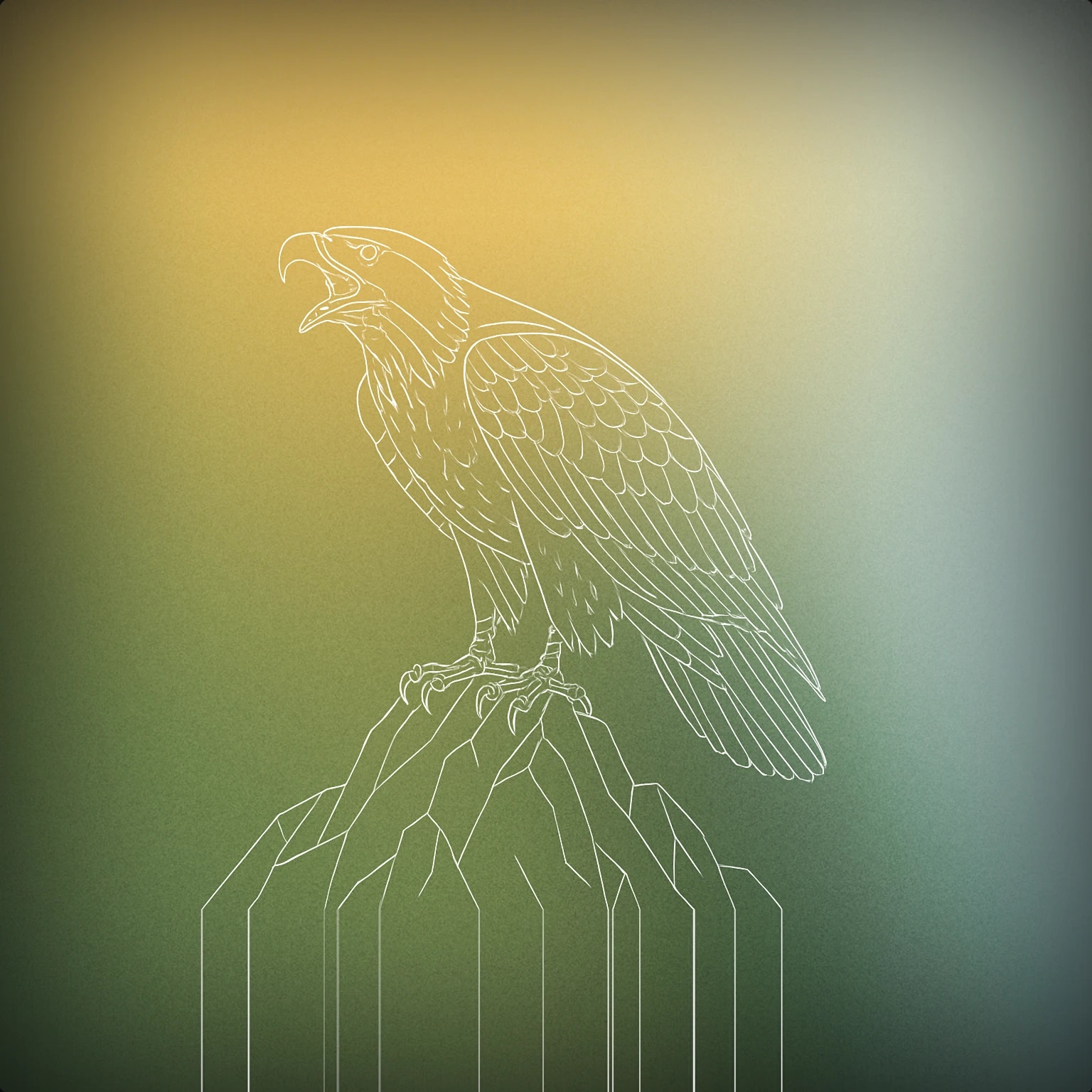 Cover of an eagle with its beak open mid-screech perched on a jagged mountain peak for Eagle Screech sound effects