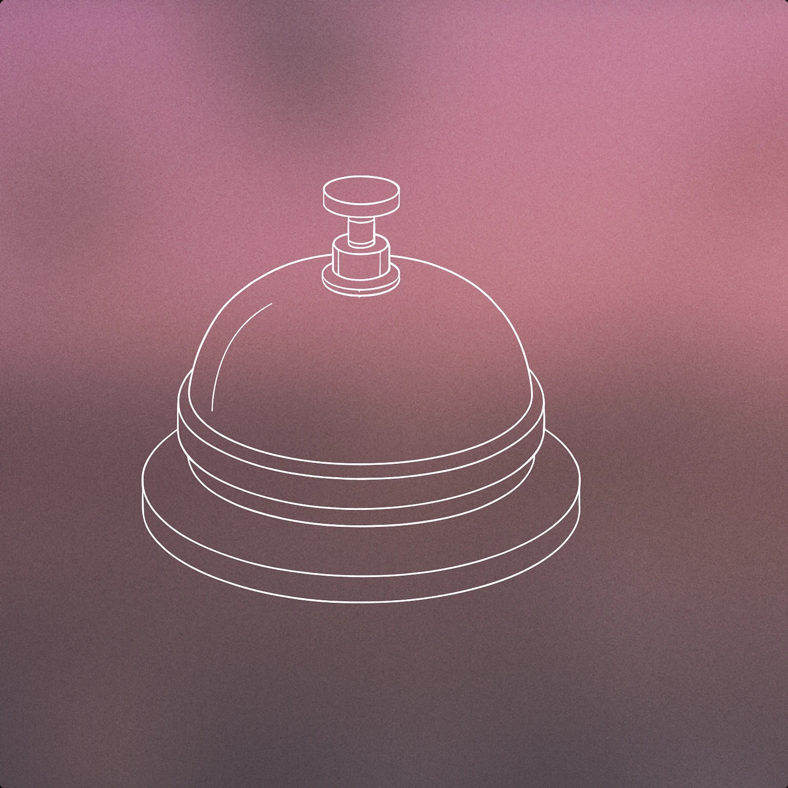 Cover of classic service bell with a round dome and a button on top, placed on a flat base for Ding Bell sound effects