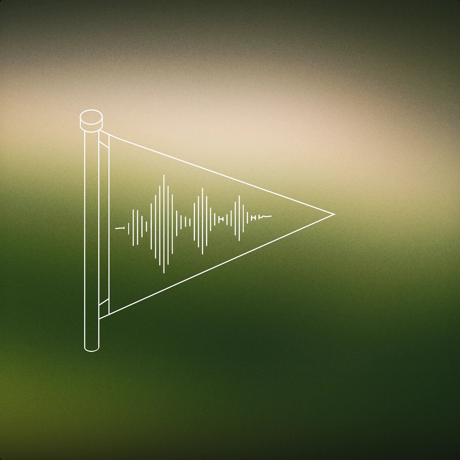 Cover of A triangular pennant flag with a subtle audio waveform seamlessly integrated along the main body of the flag for Flag sound effects