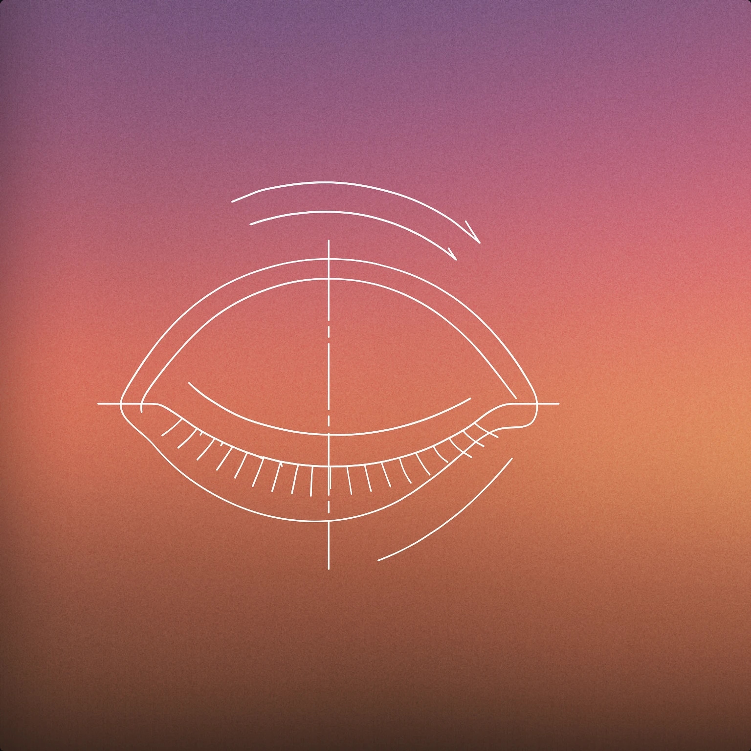 Cover of a stylized closed eye with two curved lines above it to indicate a quick blink motion for Cartoon Blink sound effects