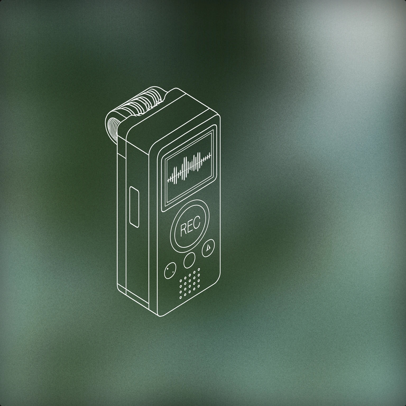 Cover of a compact handheld audio recorder with a prominent record button and a small waveform display on its screen for Snapshot sound effects