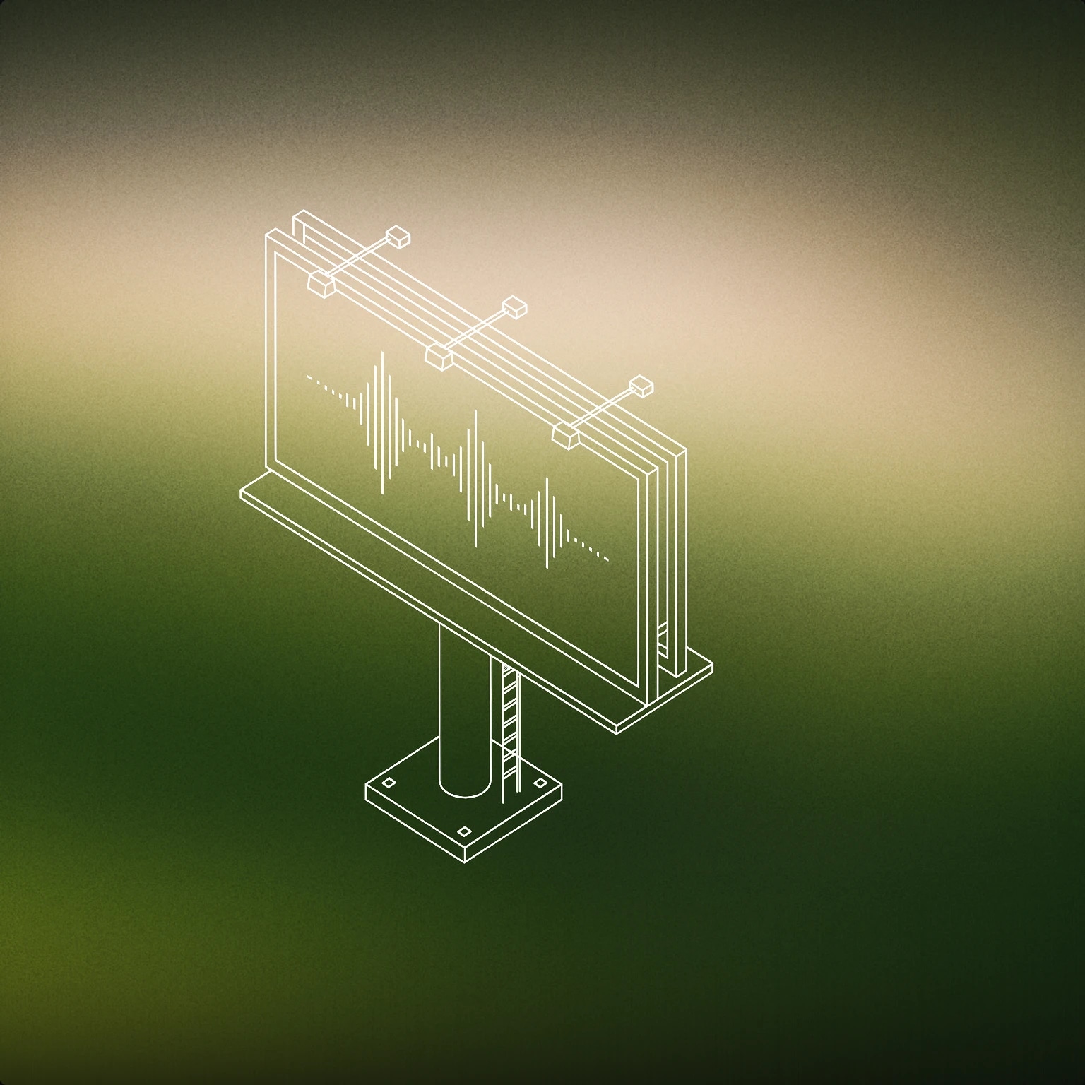 Cover of billboard with embedded audio waveform for Commercial voice library