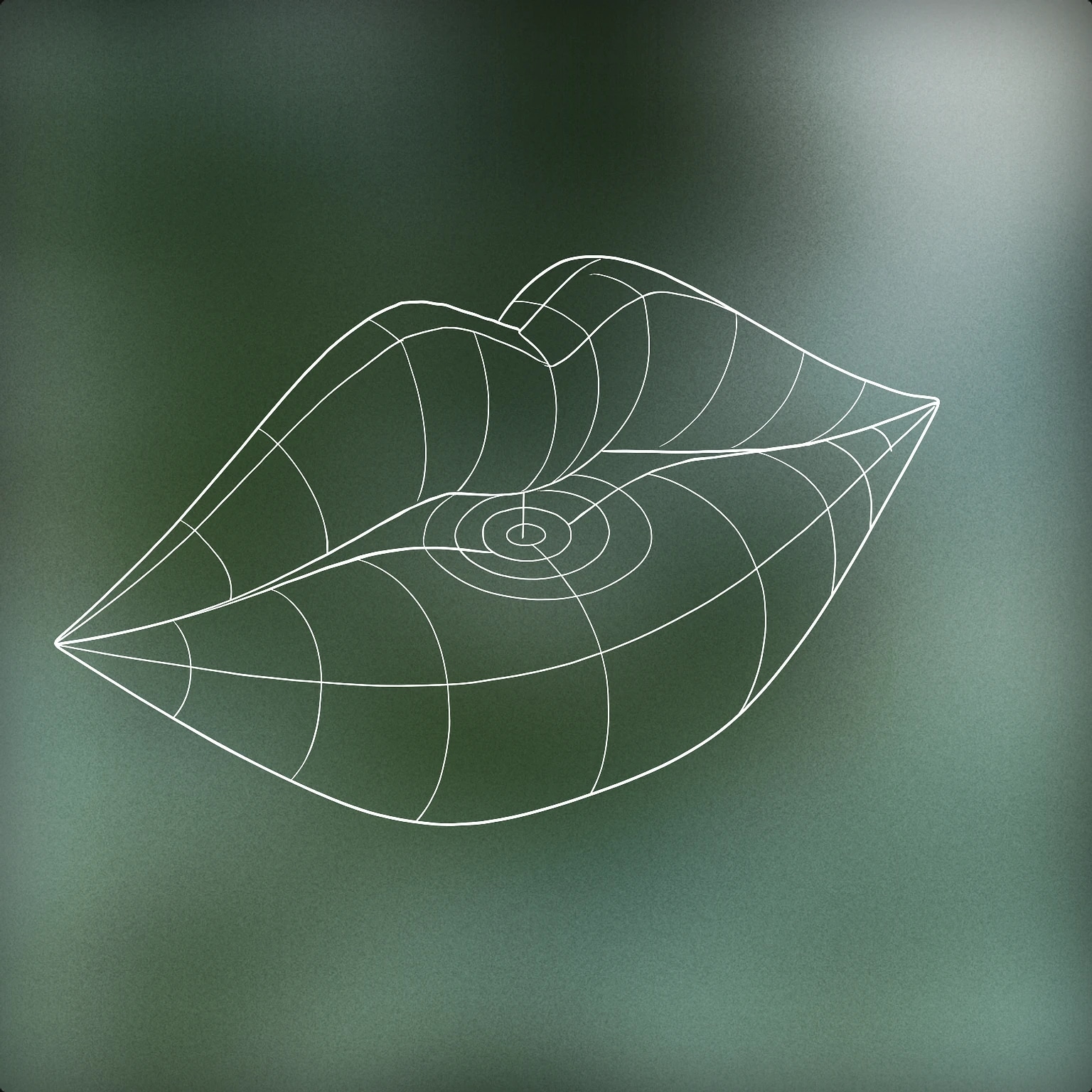 Cover of two stylized lips gently touching, with a subtle ripple emanating from the contact point for Kiss sound effects