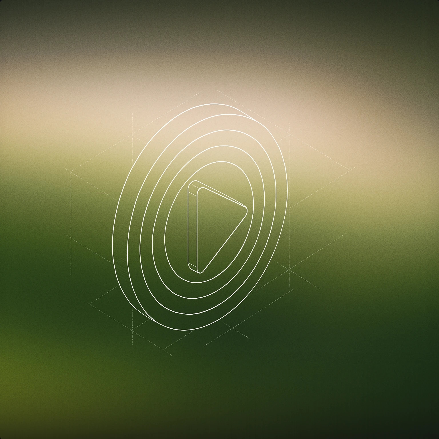 Cover of stylized play button icon made of concentric circles radiating from its center for Logo Intro sound effects