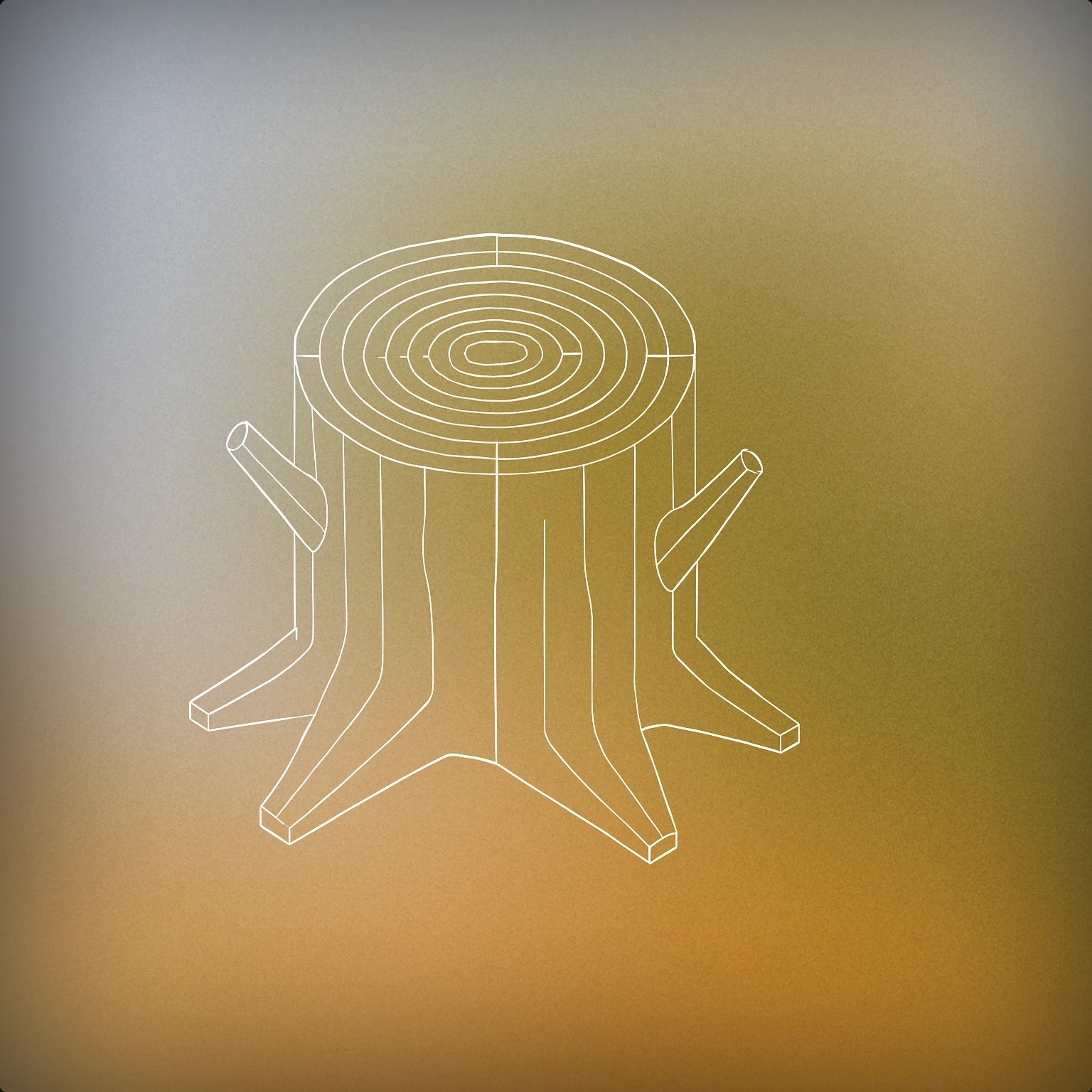 Cover of A stylized tree trunk with a single, large, concentric ring pattern resembling a soundwave emanating from its center for Forest sound effects