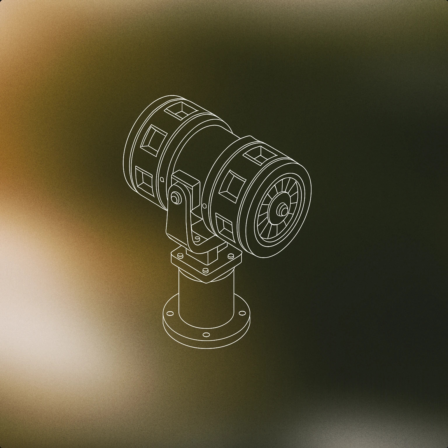 Cover of rotating mechanical air raid siren mounted on a sturdy cylindrical base for Air Raid Siren sound effects