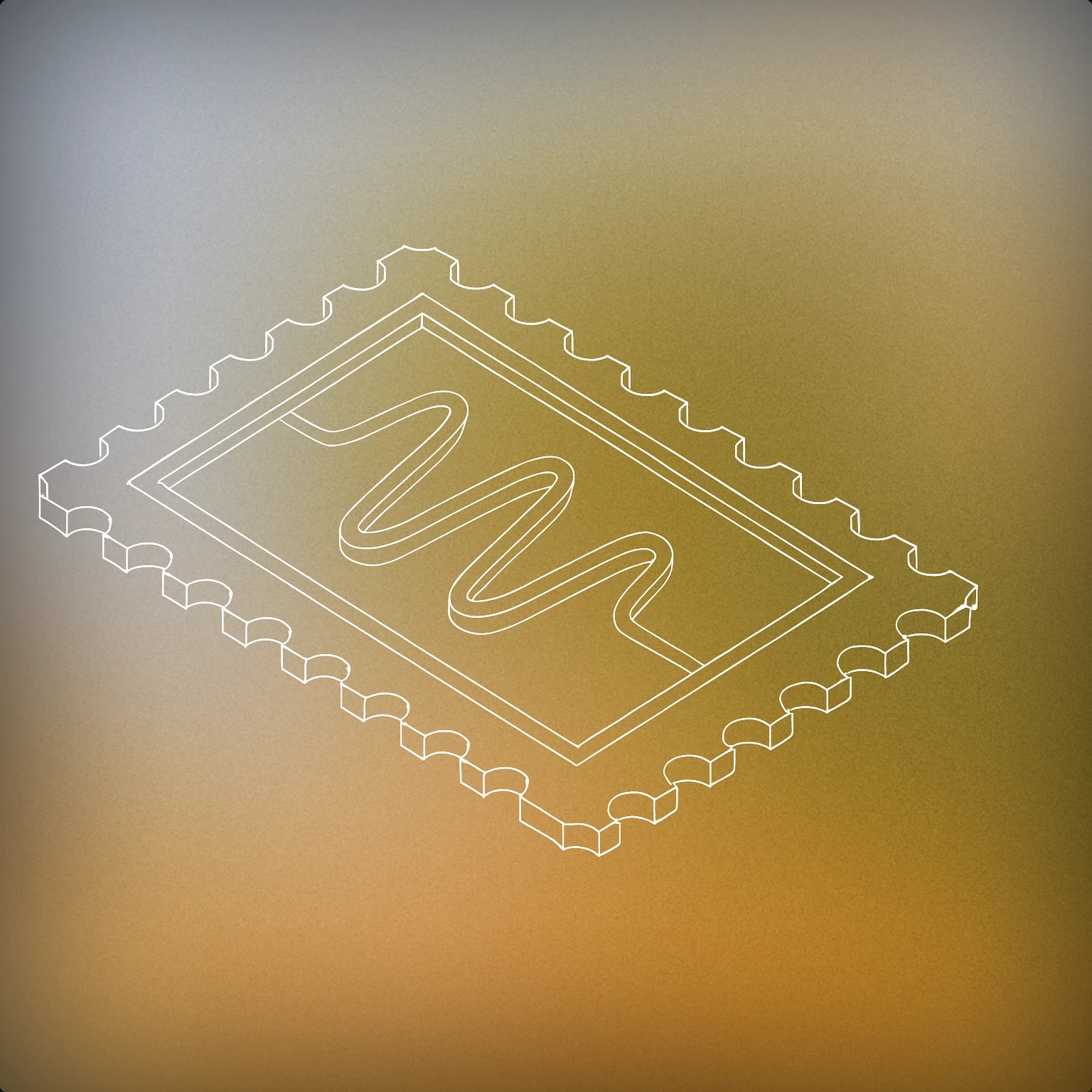 Cover of A stylized postage stamp with a central embossed waveform pattern for Stamp sound effects