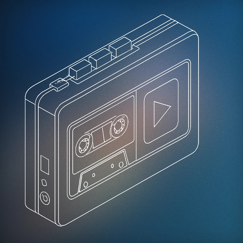 Cover of compact audio cassette player with a single large play button for Appliance Machine sound effects