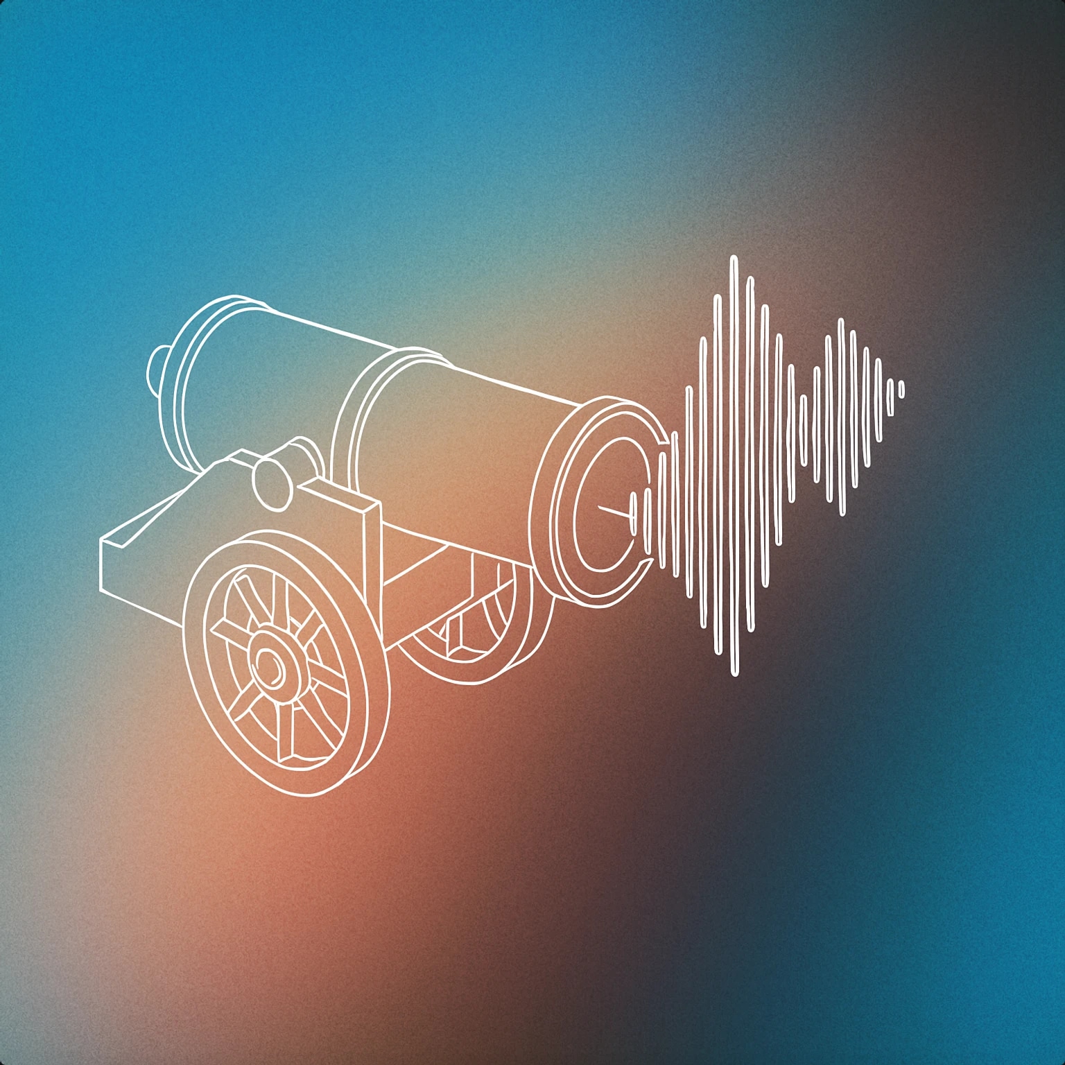 Cover of A stylized, large cannon barrel with a soundwave emanating in place of a typical cannonball for Artillery sound effects