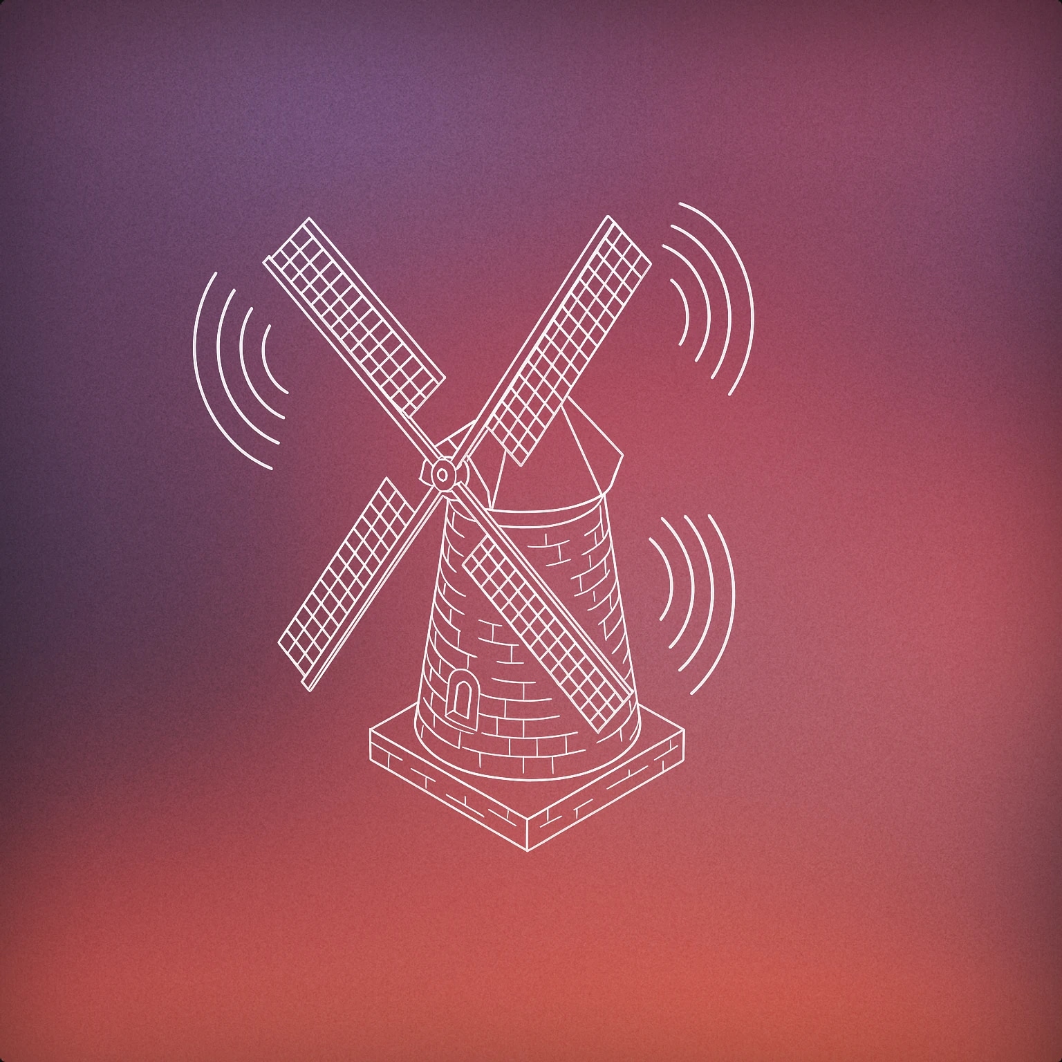 Cover of windmill with stylized sound lines emanating from its blades for Rural sound effects