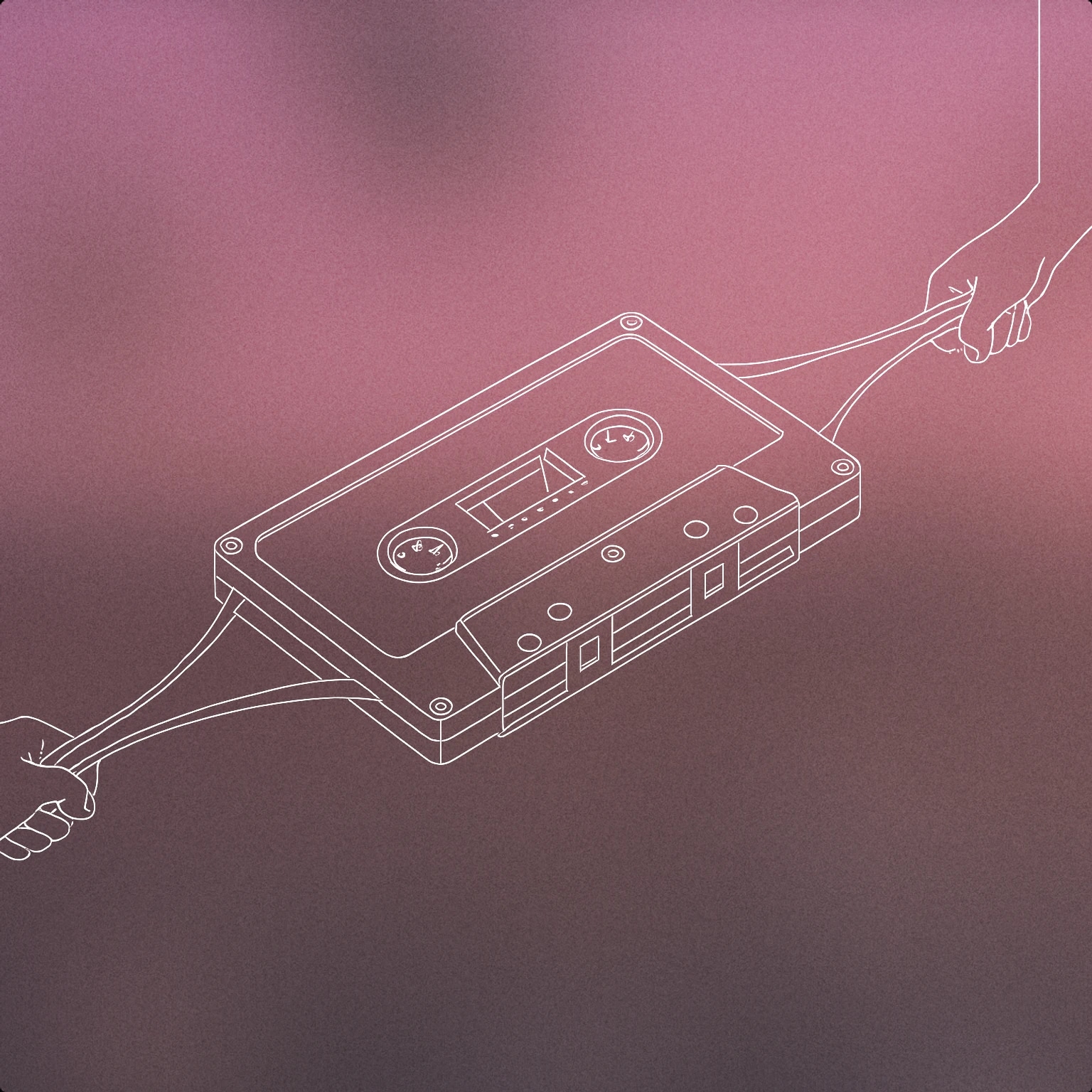 Cover of elongated audio cassette tape being gently pulled from both ends for Stretch sound effects