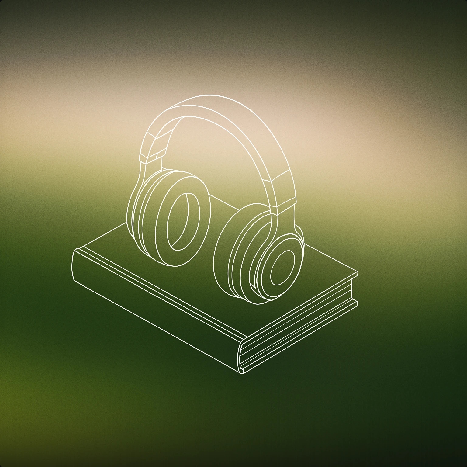 Cover of A pair of over-ear headphones resting on top of a closed book for Library sound effects
