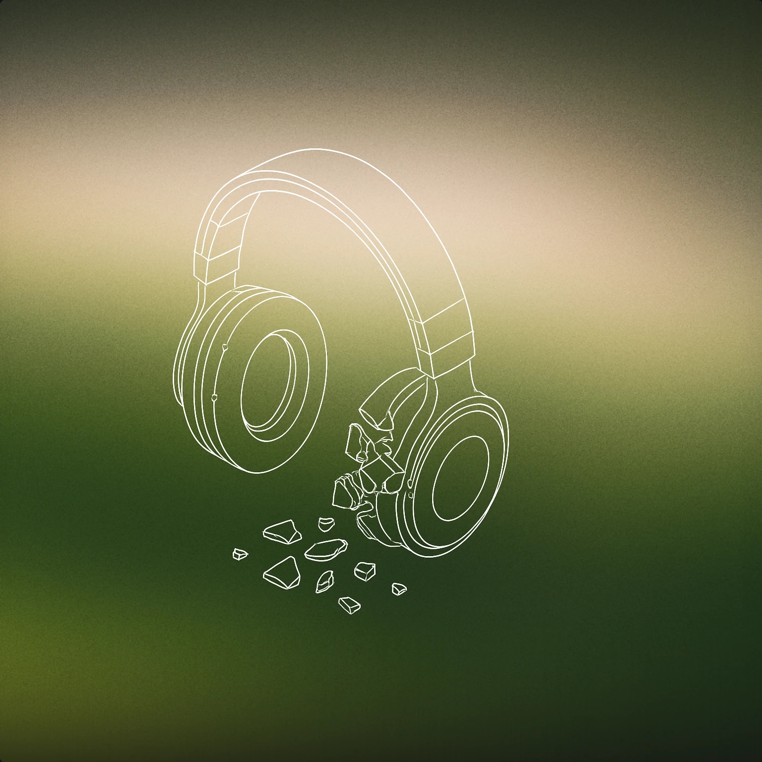 Cover of A broken headphone with shattered earcup for Crush sound effects