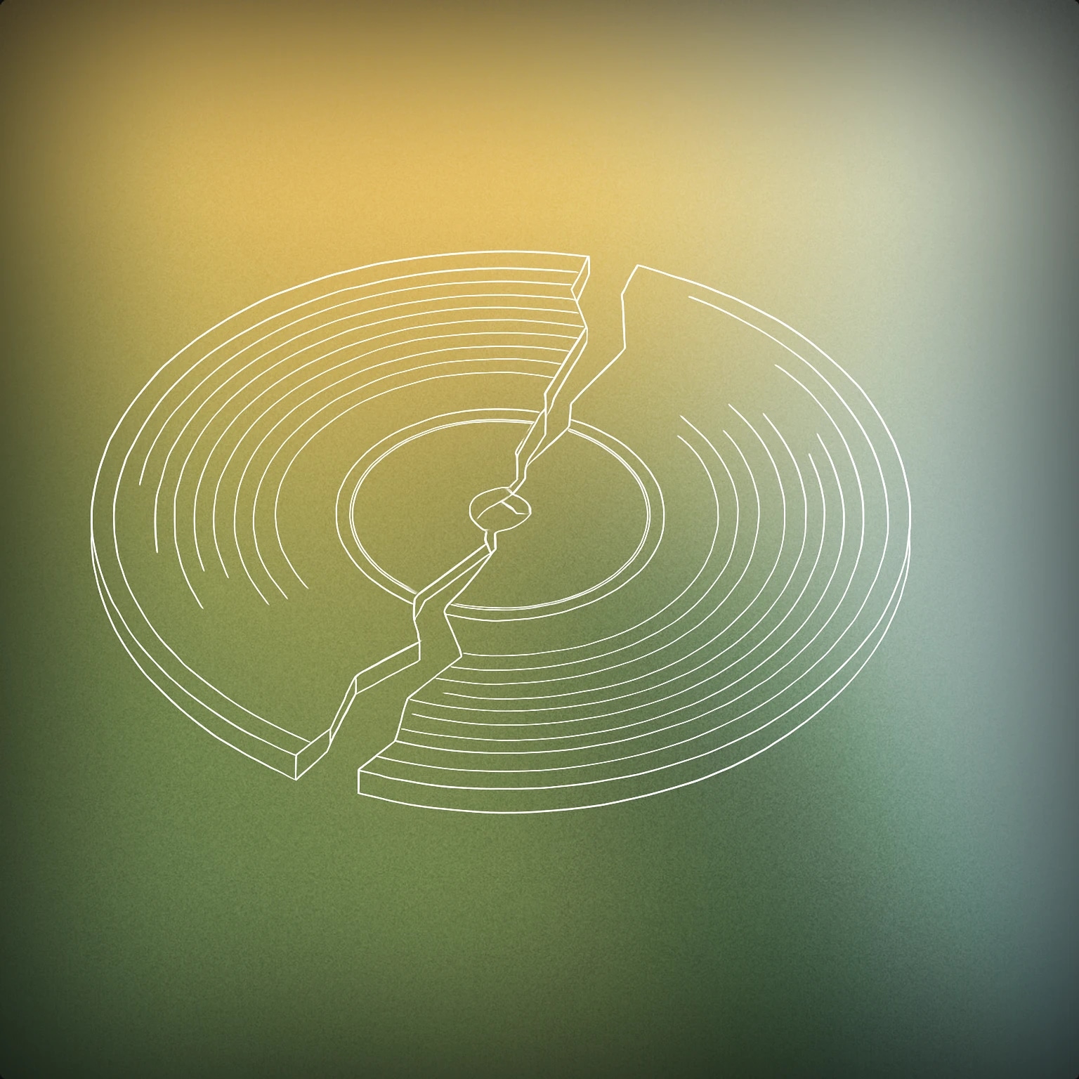 Cover of A shattered vinyl record with a jagged crack running through it for Hit Horror sound effects