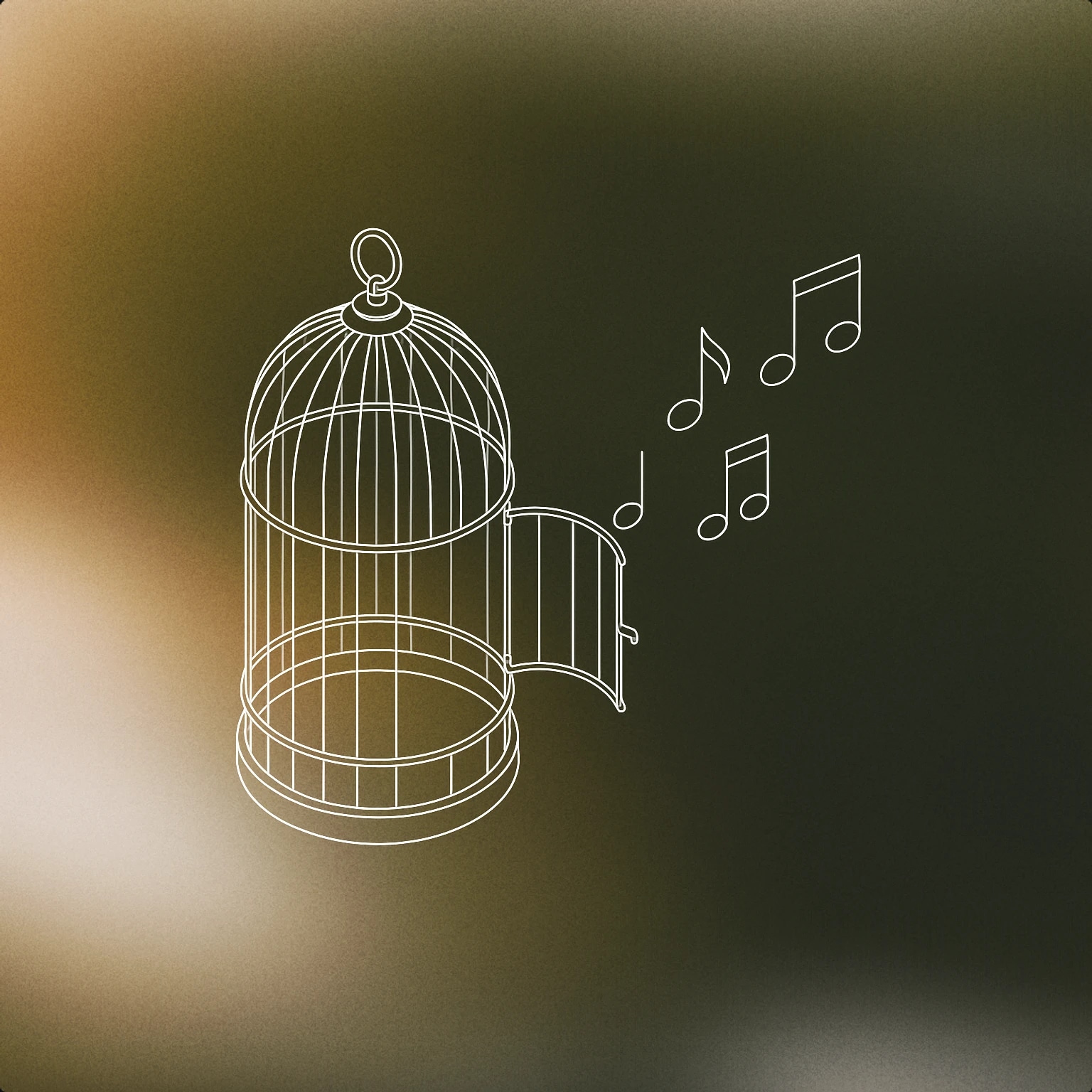 Cover of An open birdcage with a few musical notes floating outward for Free sound effects