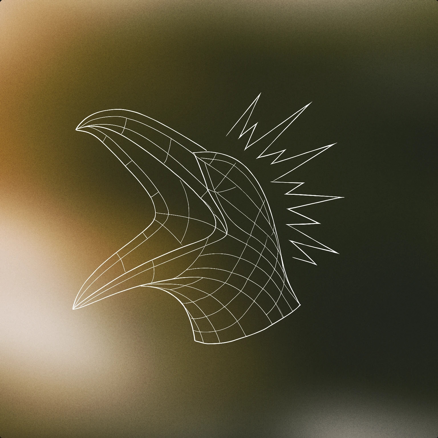 Cover of a stylized open bird beak with sharp, jagged lines emanating from it for Screech sound effects