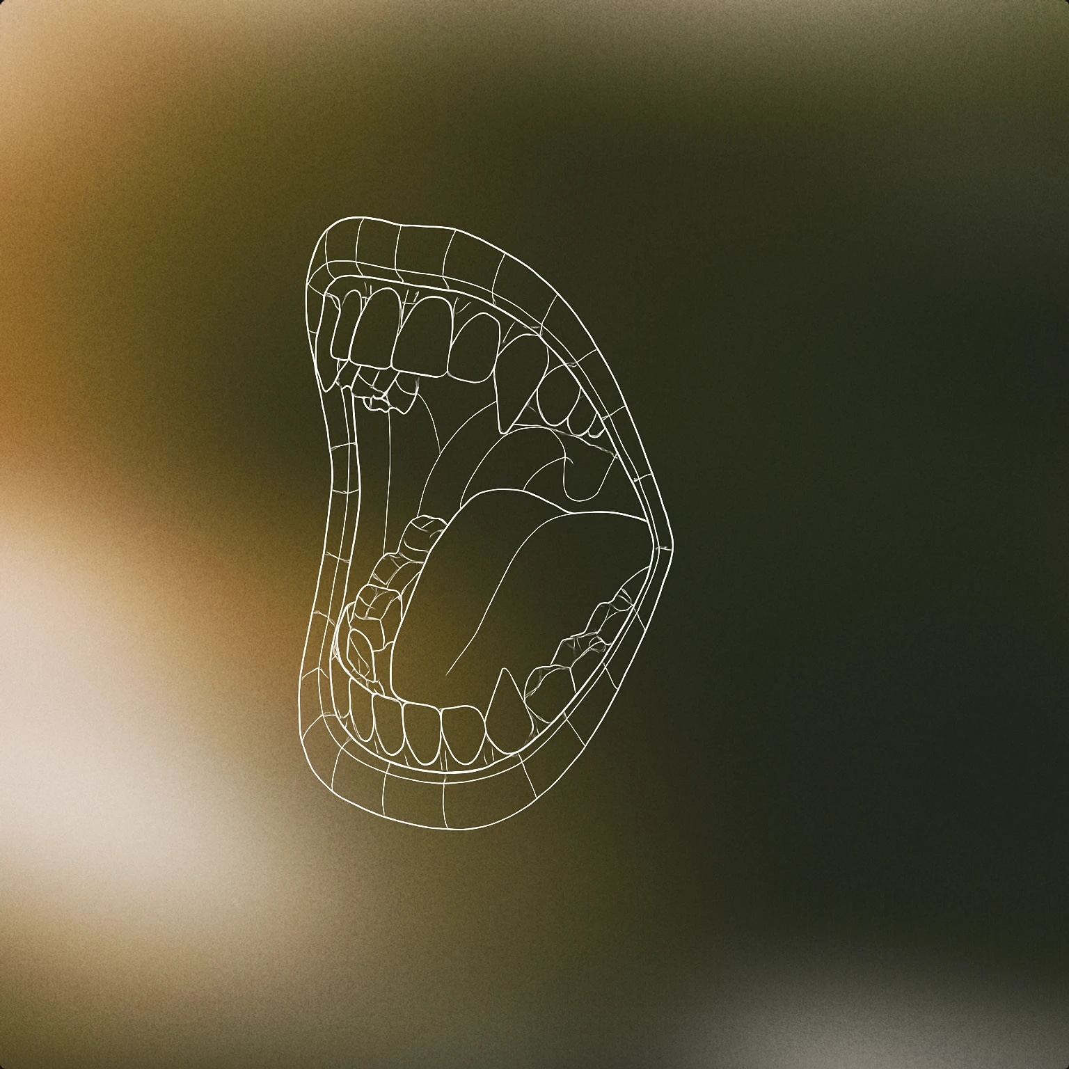 Cover of a wide-open mouth with sharp teeth, frozen mid-scream for Scary Jumpscare sound effects