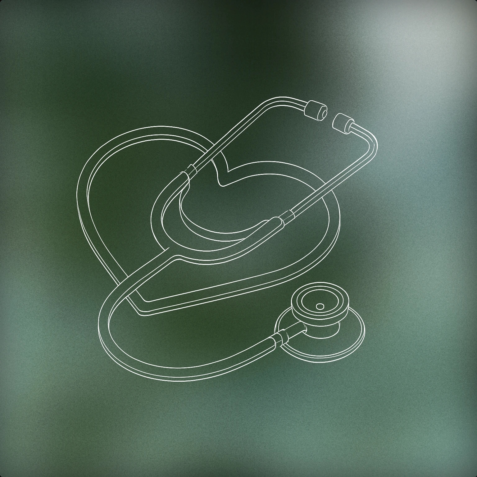 Cover of a single medical stethoscope with its chest piece resting on a stylized heart shape for Blood sound effects