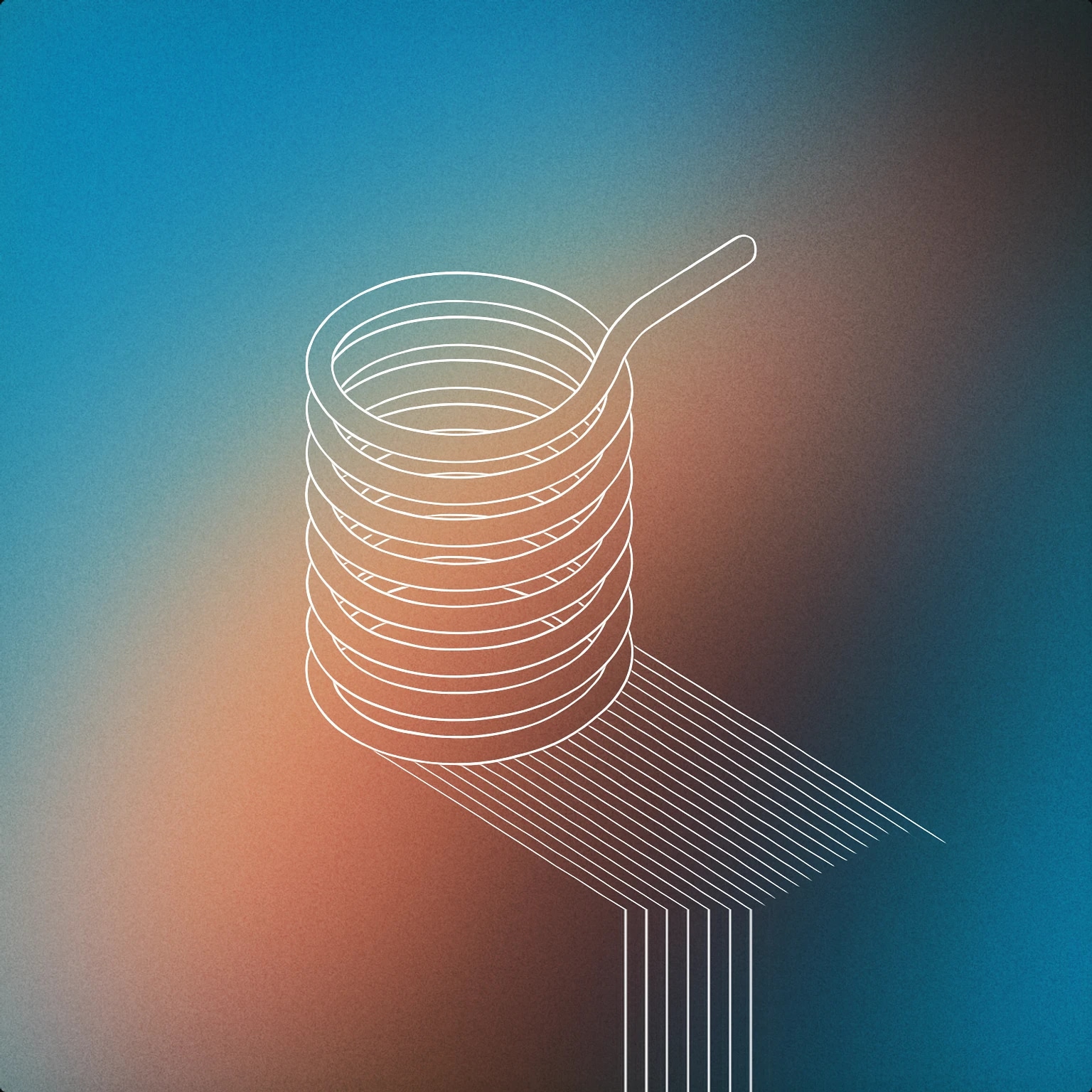 Cover of a tightly coiled spring with one end slightly lifted, casting a long shadow for Suspenseful sound effects