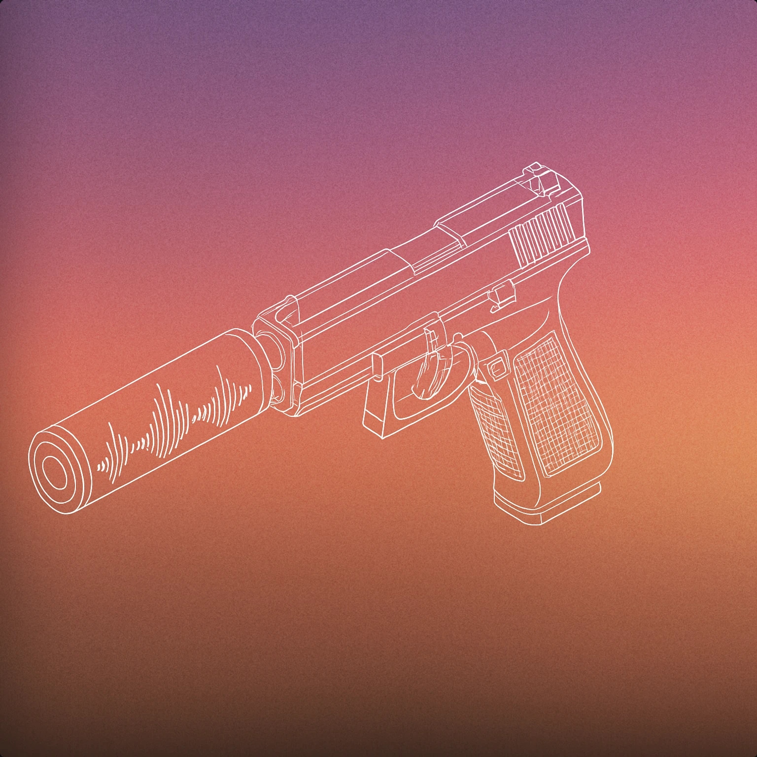 Cover of a stylized pistol with a soundwave pattern integrated into the barrel for Hand Gun sound effects