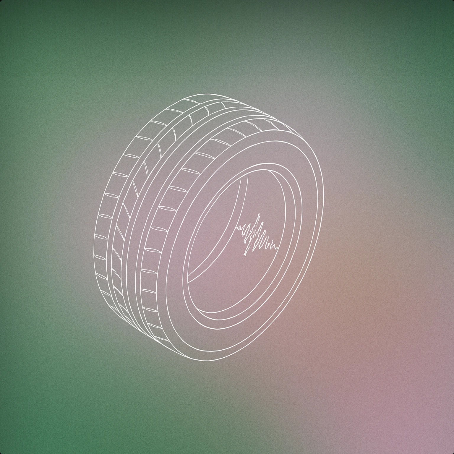 Cover of A stylized tire with subtle soundwave patterns embossed along the sidewall for Vehicle Tire sound effects