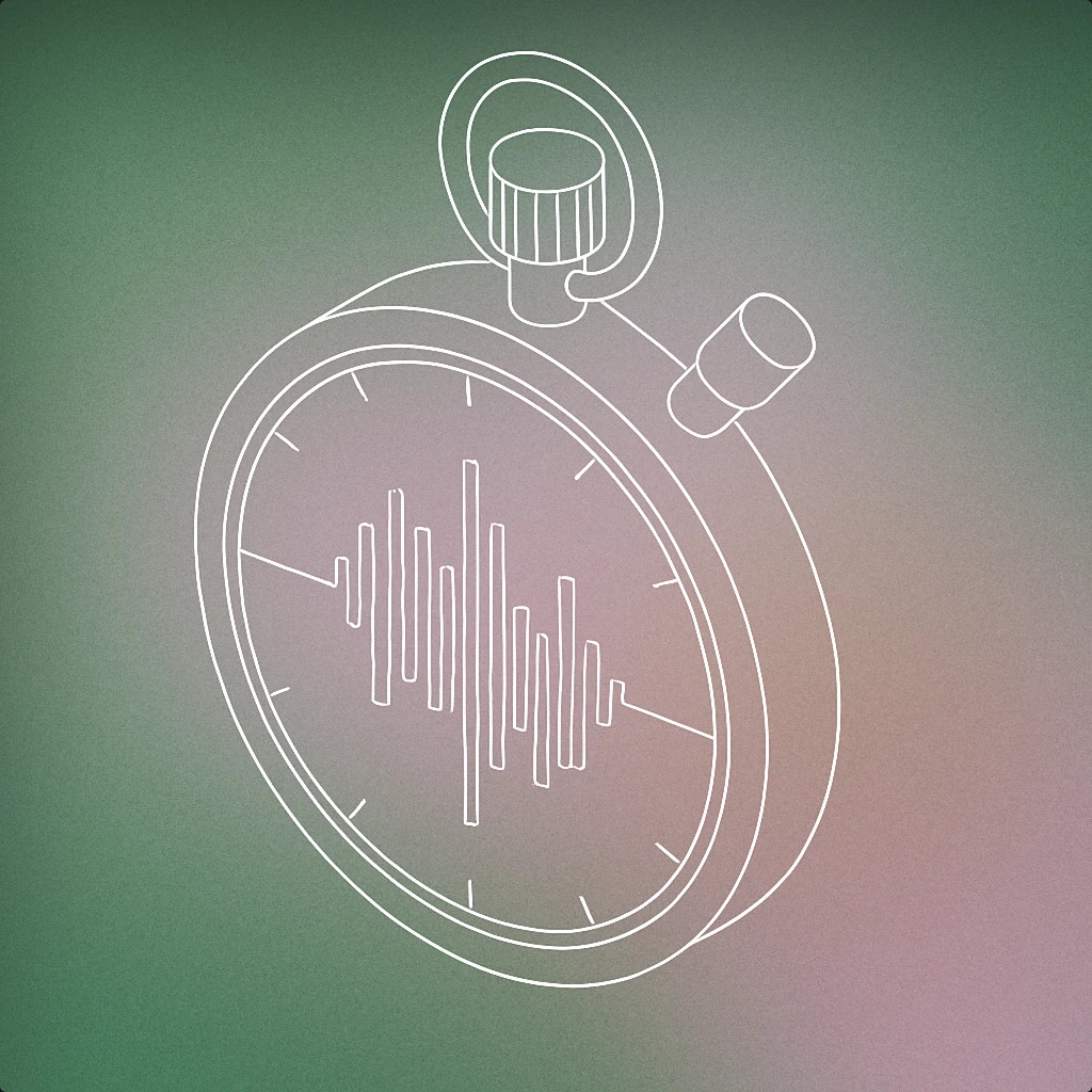 Cover of Minimal stop watch with a subtle soundwave integrated into its face for Dash sound effects