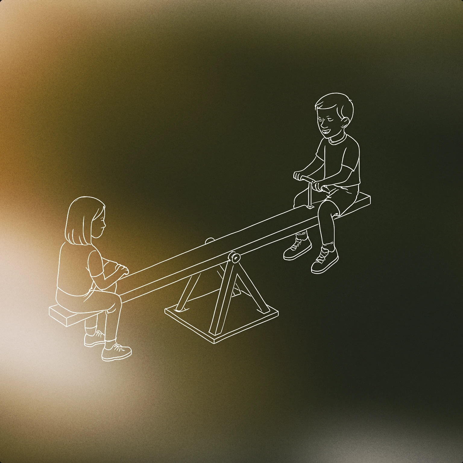 Cover of a seesaw with two children on either end, one raised and one lowered for Children Playing sound effects