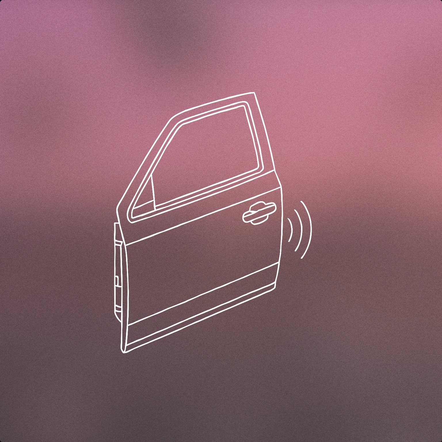 Cover of A car door slightly ajar with a visible handle and a subtle gap indicating it is open enough to emit sound for Car Door sound effects