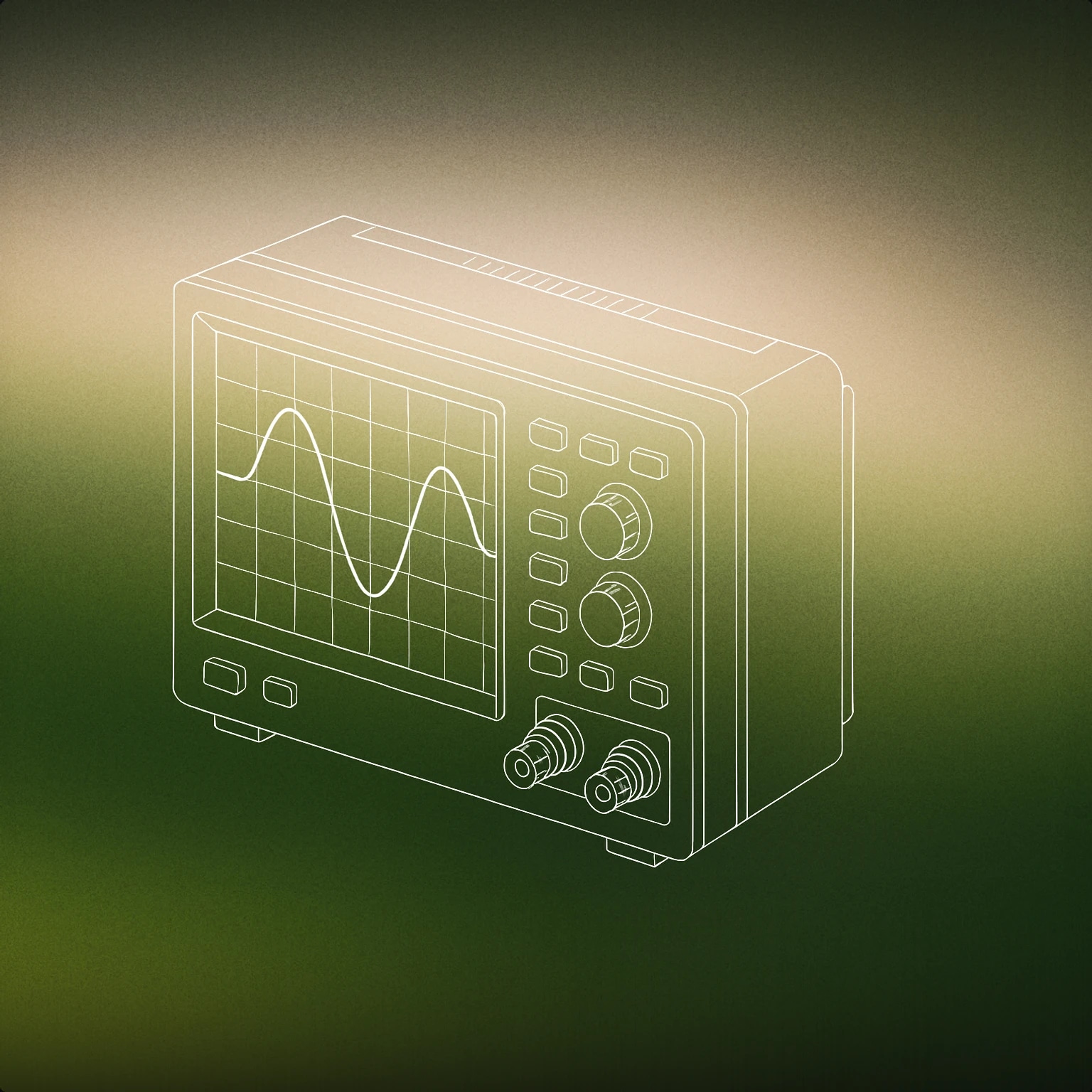 Cover of oscilloscope displaying a single, smooth sine wave for Science sound effects