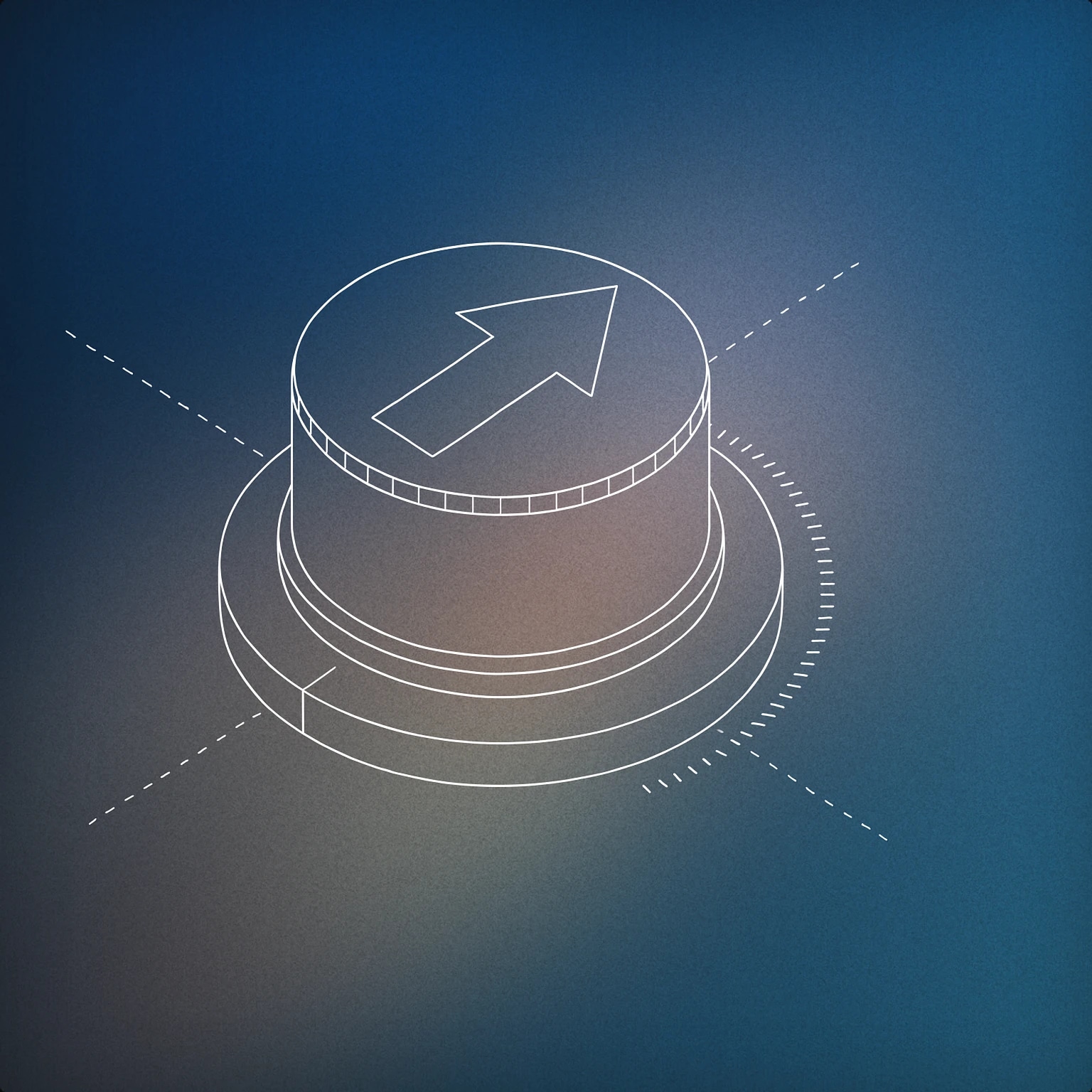 Cover of A stylized volume knob with an upward arrow integrated into its design for Grow sound effects