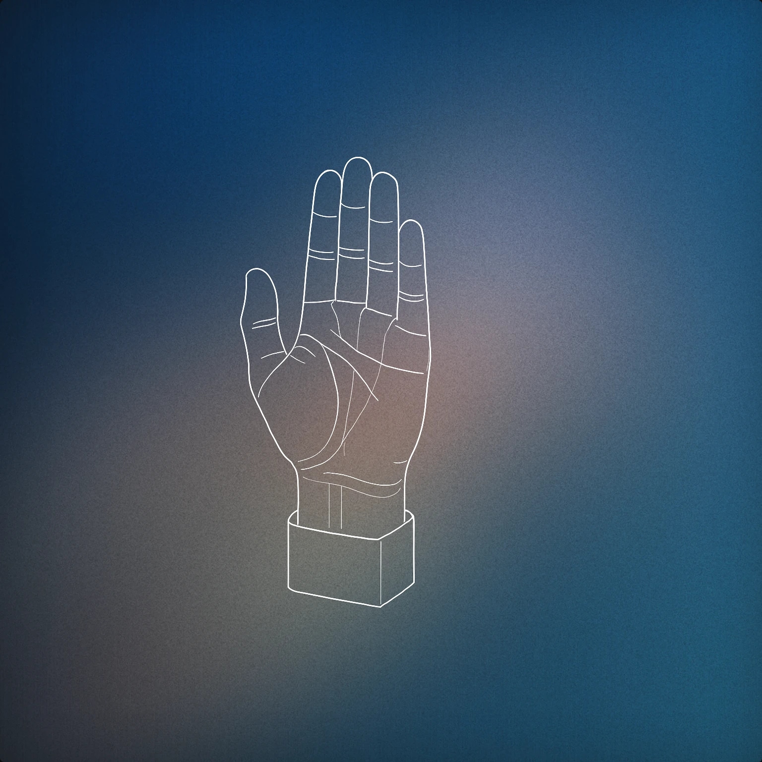 Cover of a single, raised hand with an open palm facing forward for Yes sound effects